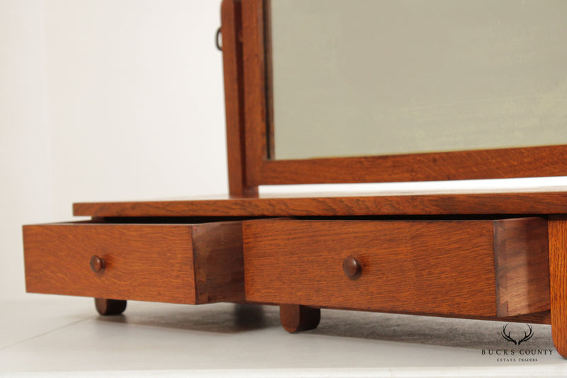 Stickley Brothers Antique Mission Oak Dresser Top Mirror