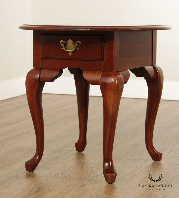 Broyhill Queen Anne Style Cherry One-Drawer Side Table