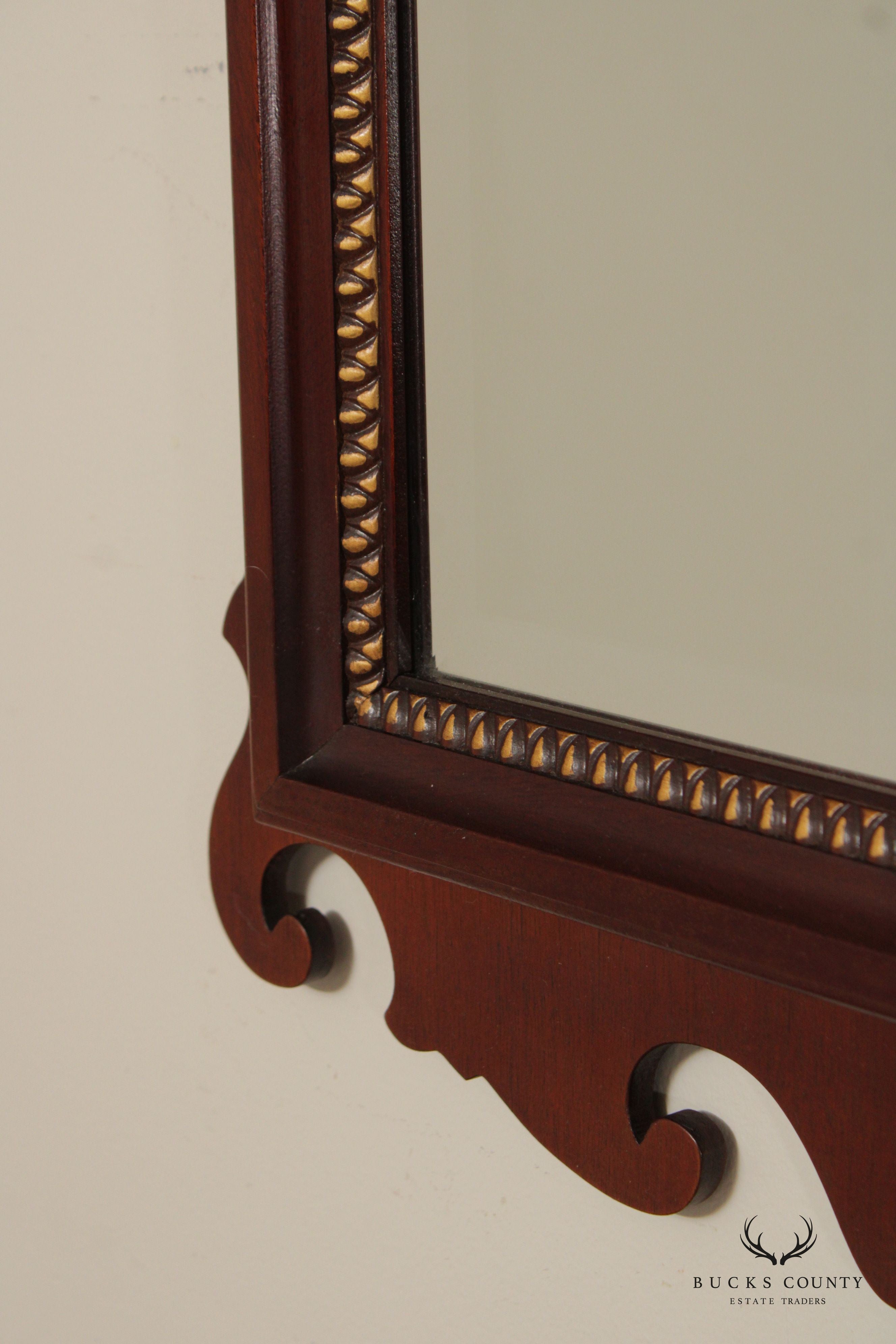 Chippendale Style Carved Mahogany Wall Mirror