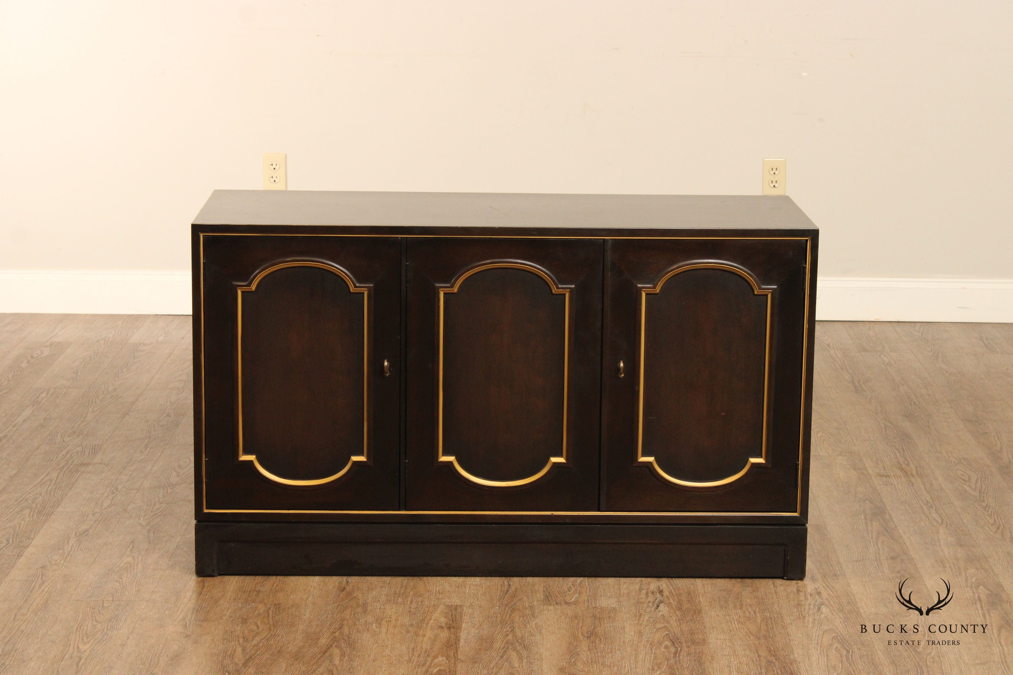 Henredon Hollywood Regency Partial Gilt Cabinet Sideboard