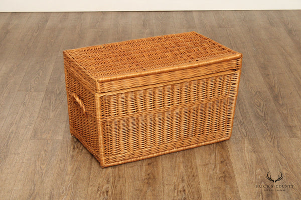Vintage Traditional Large Wicker Blanket Basket