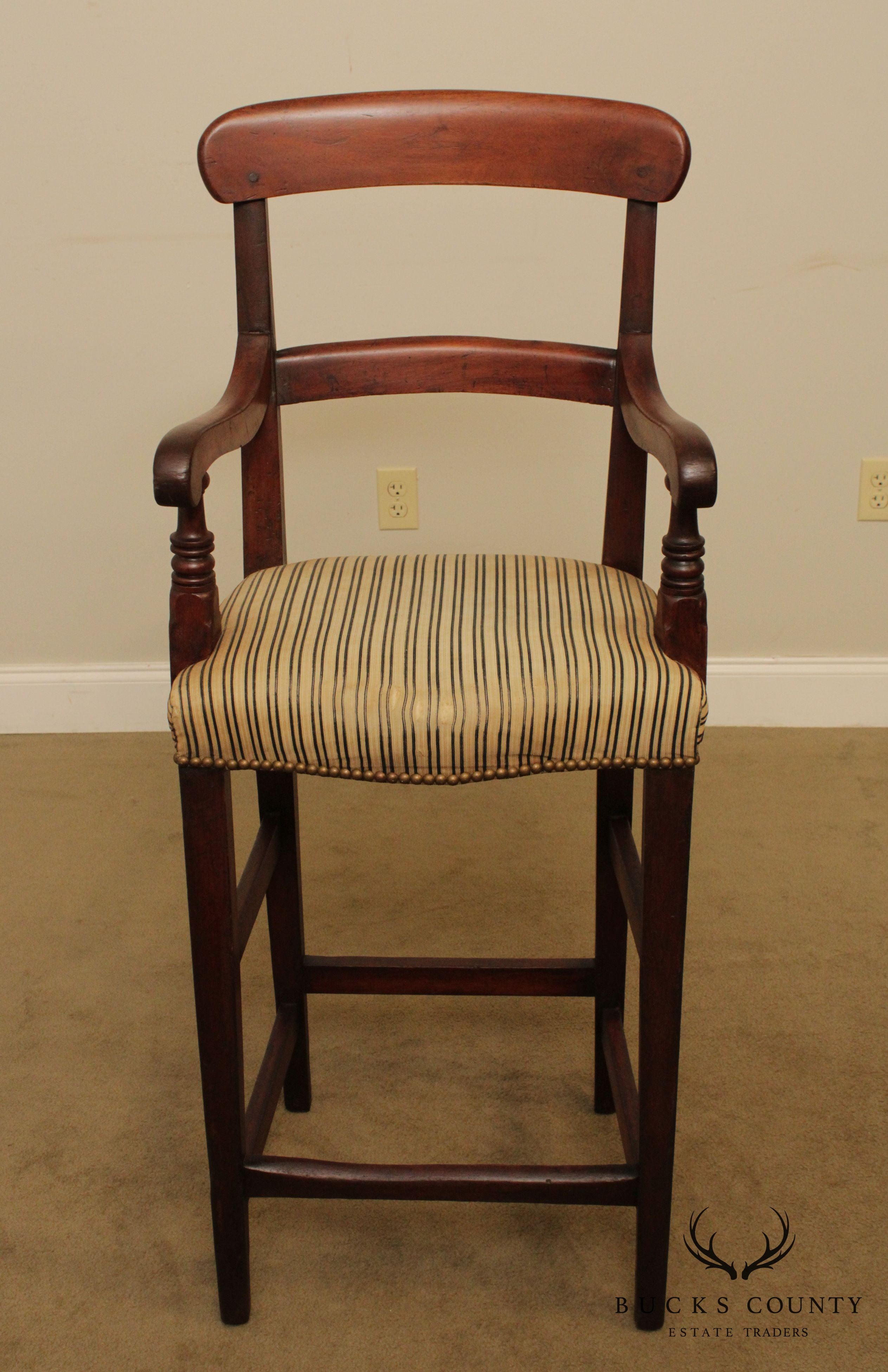 Antique 19th Century English Mahogany Pub Chair