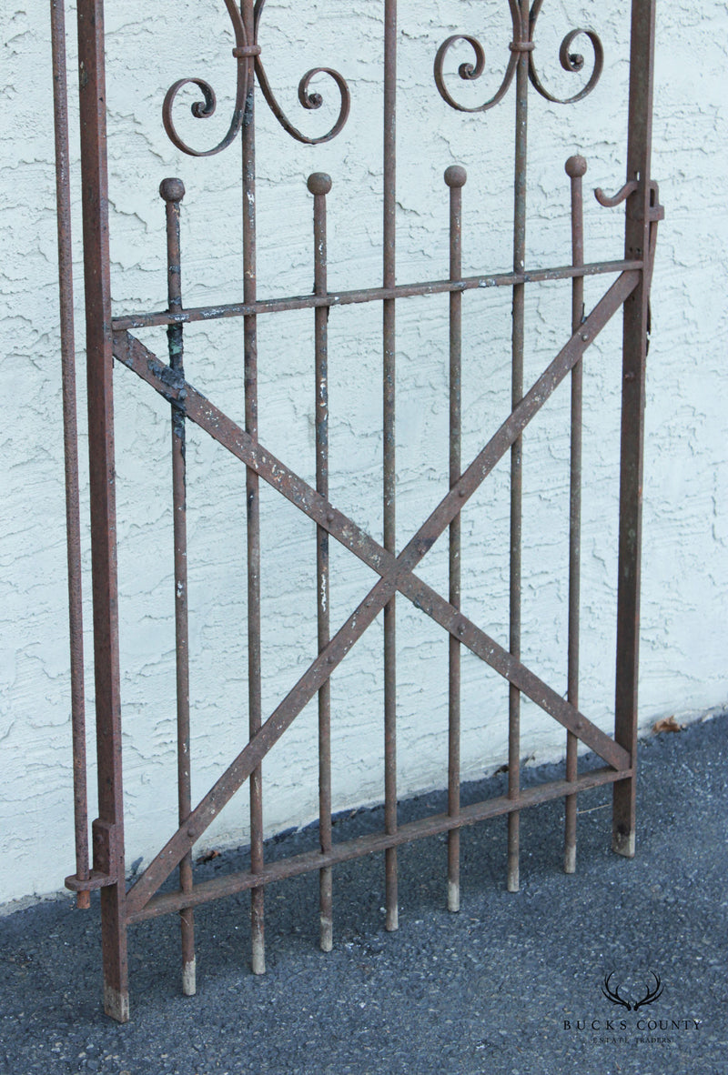 Antique 19th C. Wrought Iron Scroll Garden Gate