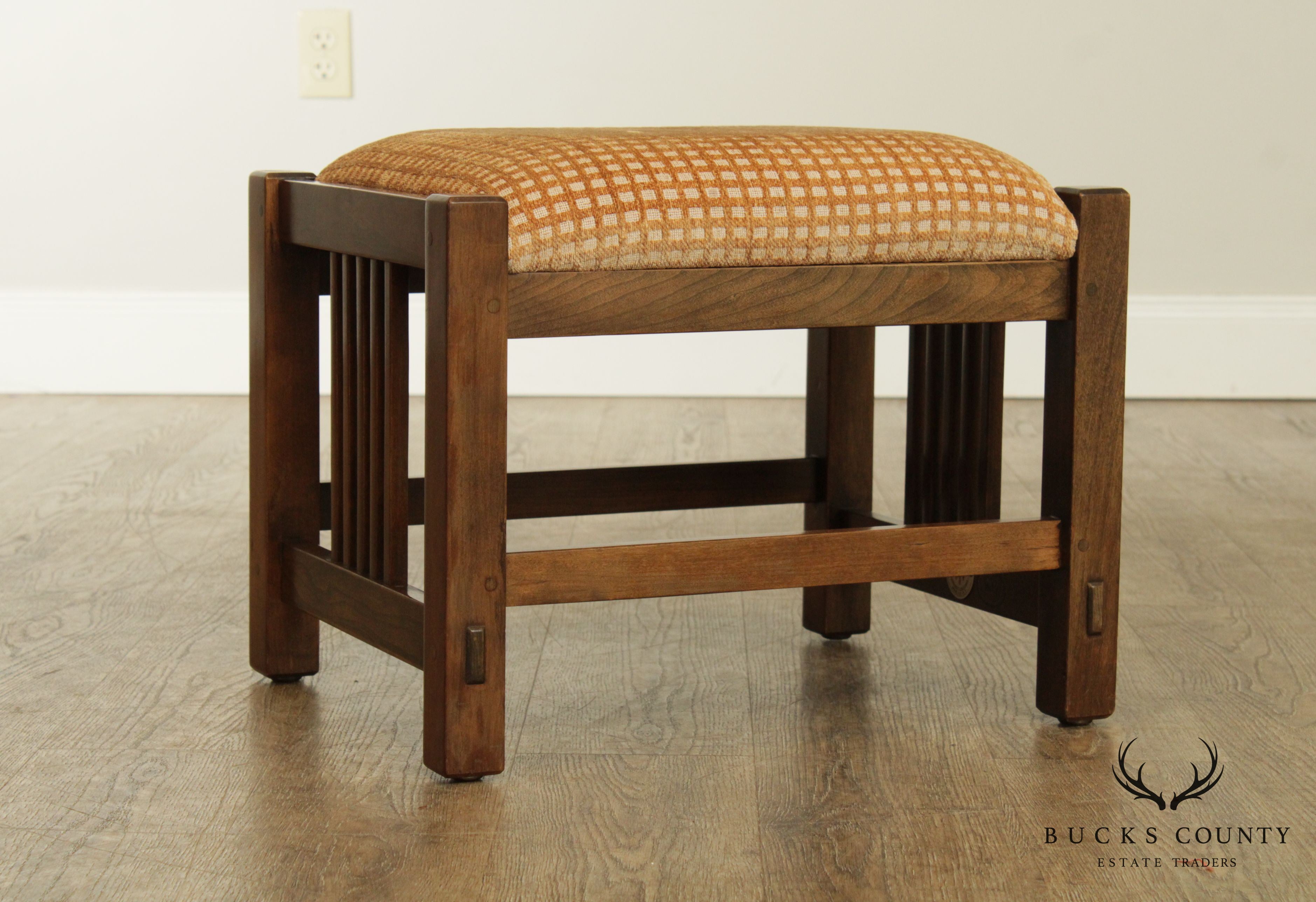 Stickley Mission Collection Pair Spindle Footstools