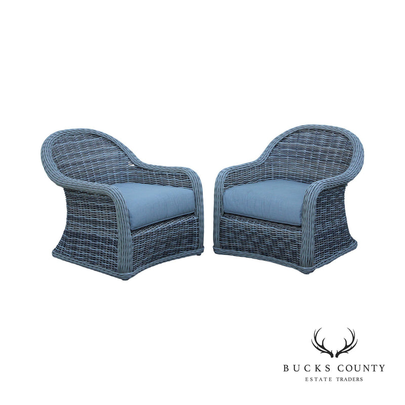 Gloster Pair of Outdoor Wicker Lounge Chairs