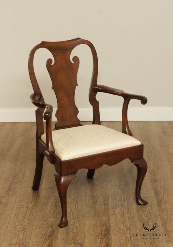 Kittinger Colonial Williamsburg Queen Anne Mahogany Arm Chair
