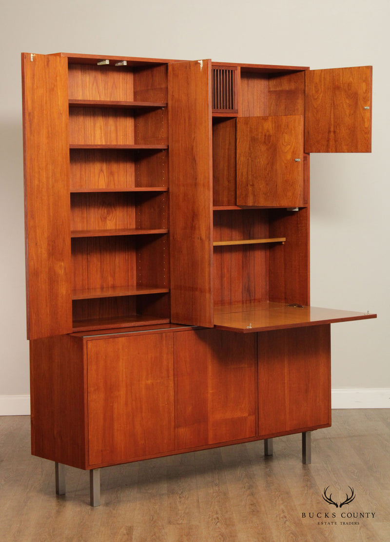 Mid Century Danish Modern Teak Bookcase Wall Unit