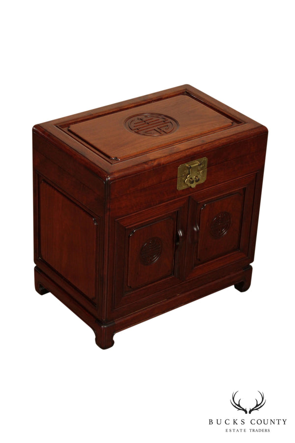 Chinese Rosewood Vintage Jewelry Chest