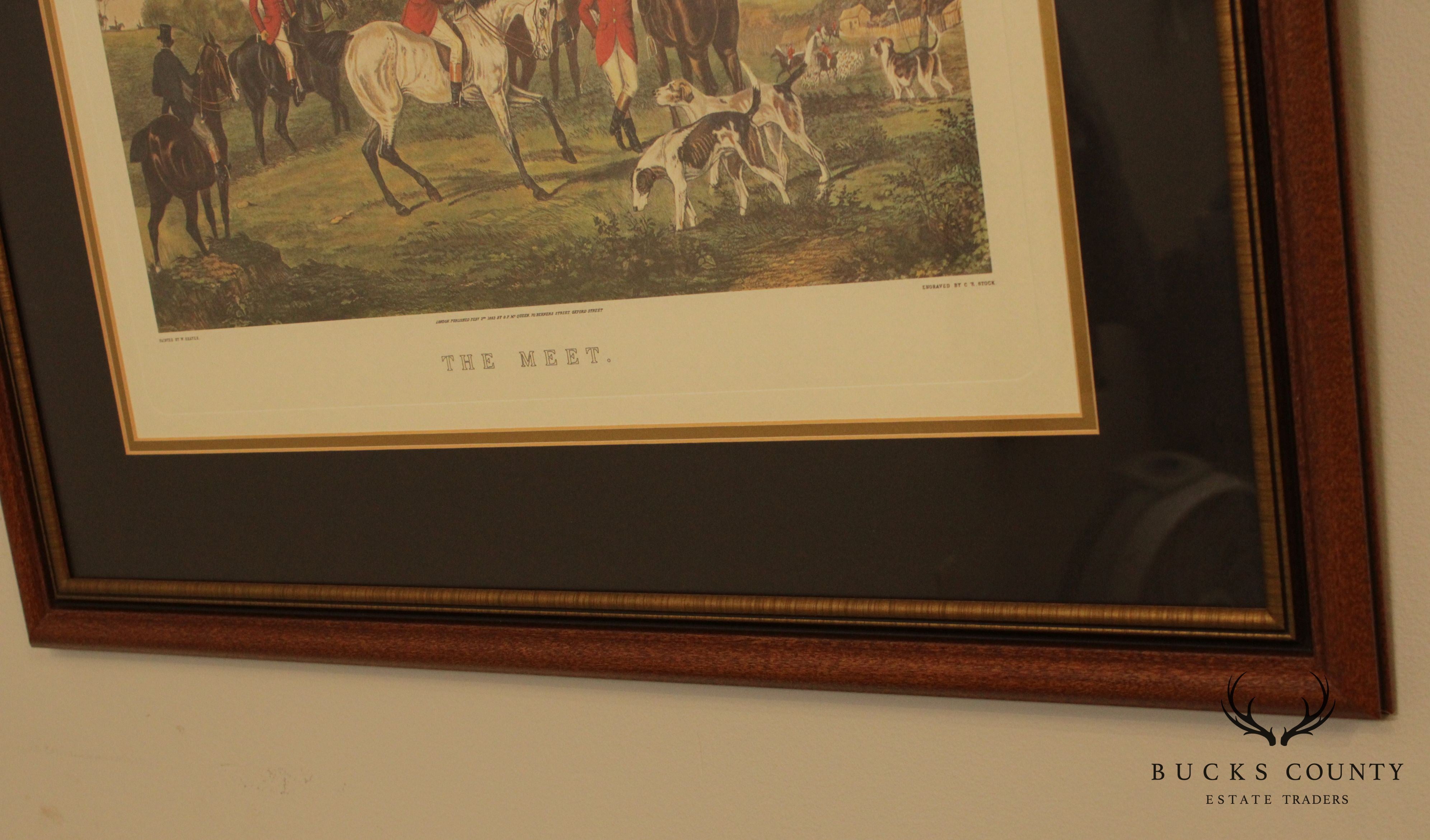 William Shayer Custom Framed Fox Hunt Lithograph 'The Meet'