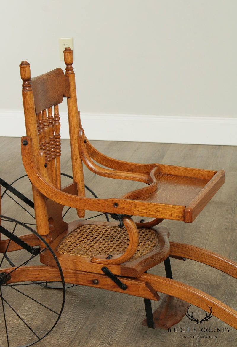 Antique Victorian Convertible High Chair Stroller