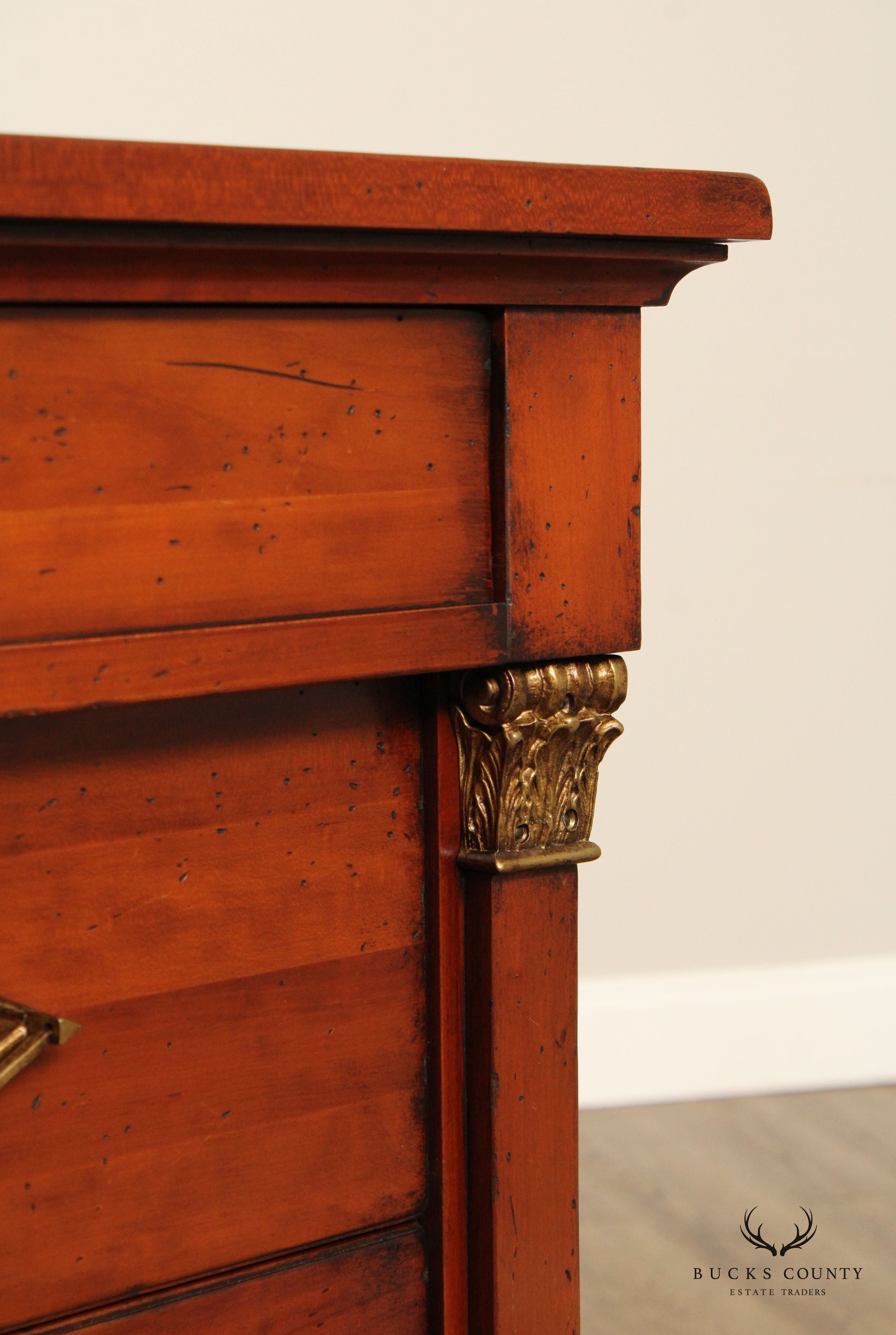 Annibale Colombo French Empire Style Cherry Chest Of Drawers