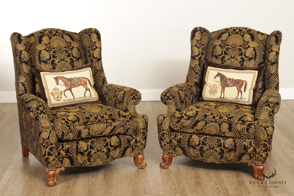 Century Furniture French Style Pair of Living Room Wing Chairs