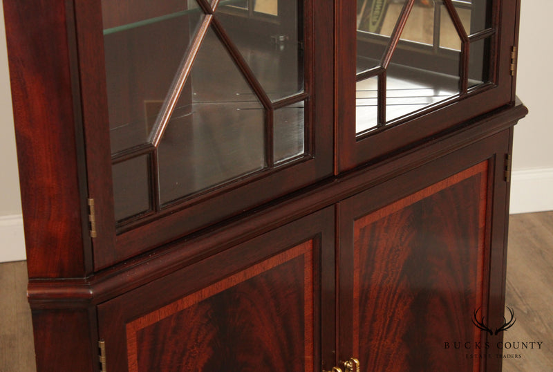 Stickley Flame Mahogany Chippendale Style Corner Cabinet (B)