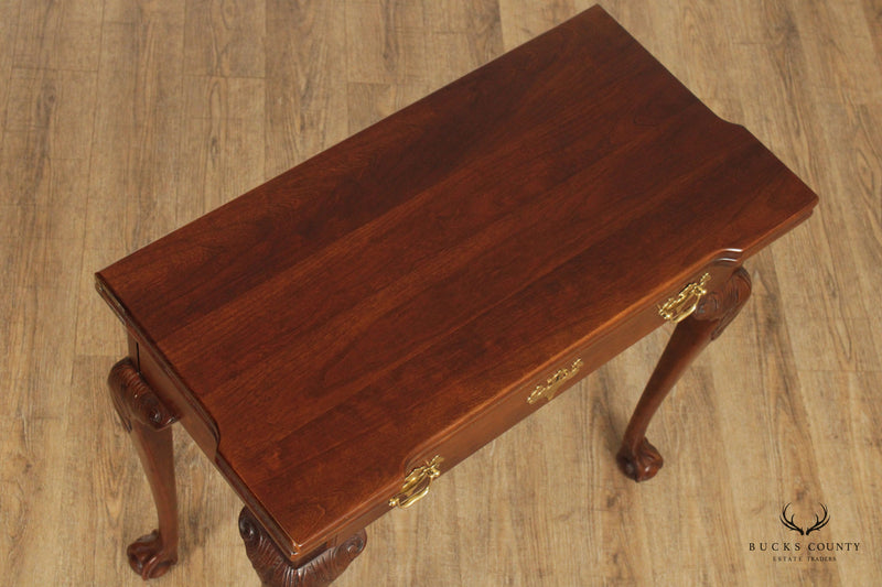 Statton Chippendale Style Cherry Flip Top Game Table