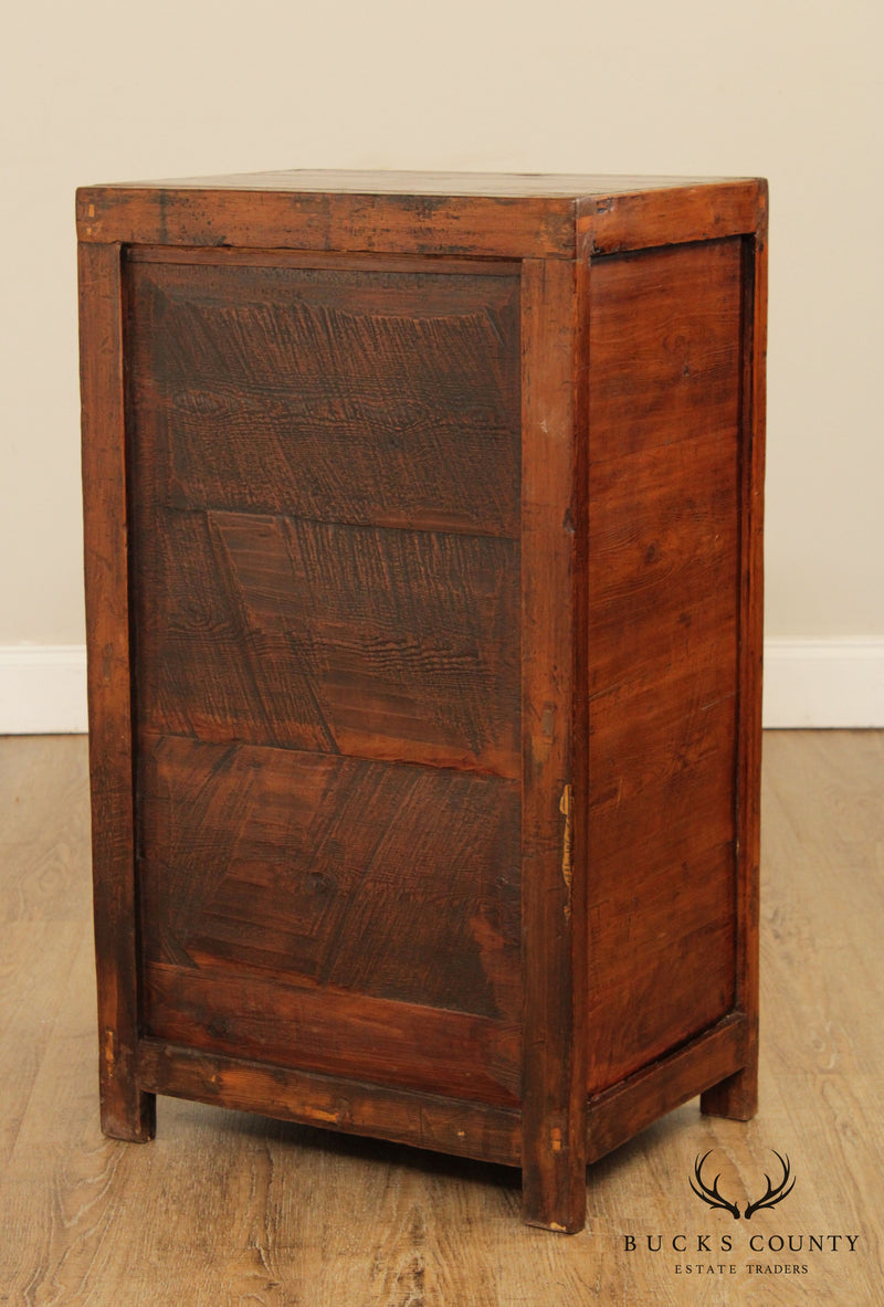 Vintage Chinese Expert Hand Painted Small 2 Door Cabinet