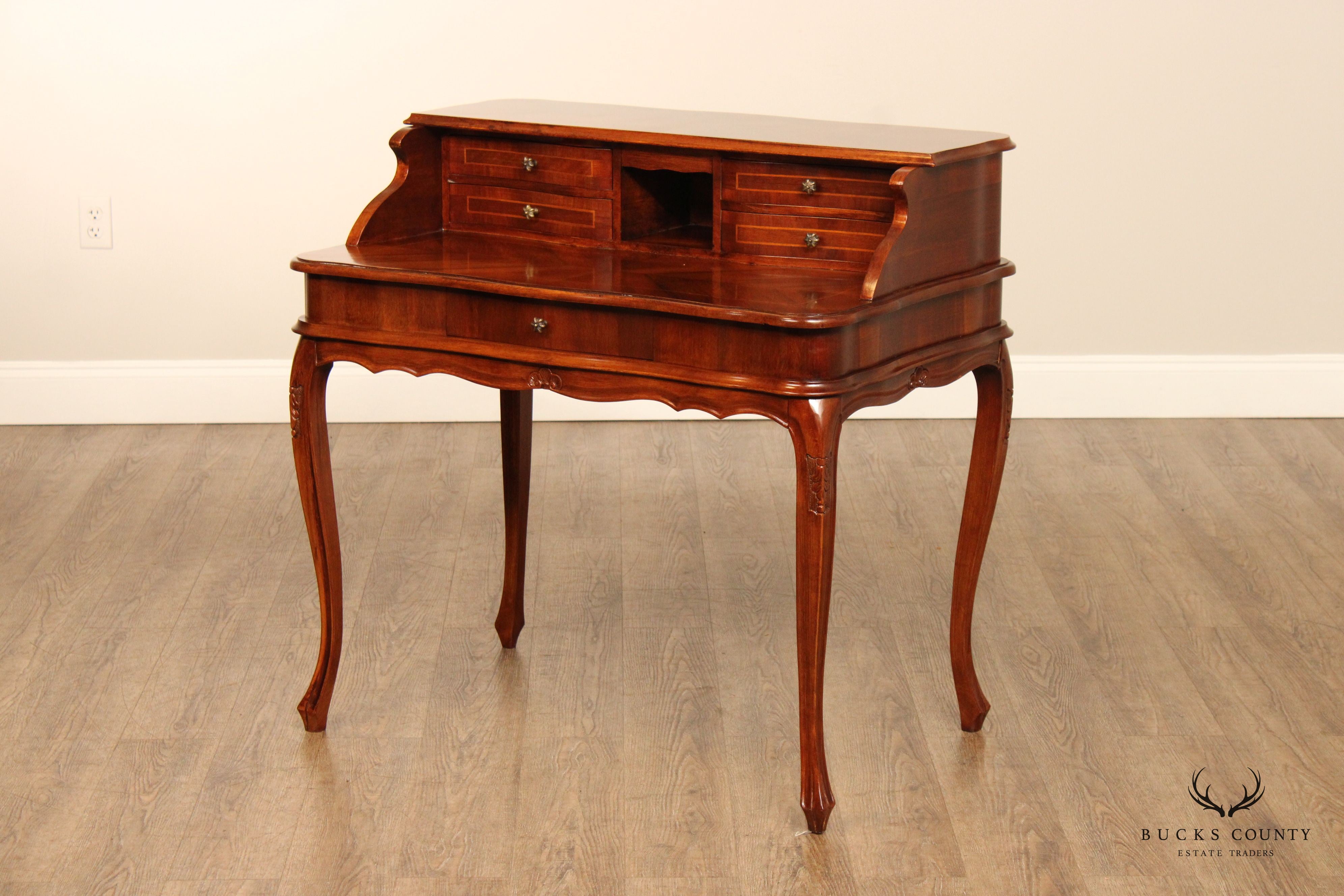 Italian Provincial Louis XV Style Walnut Writing Desk