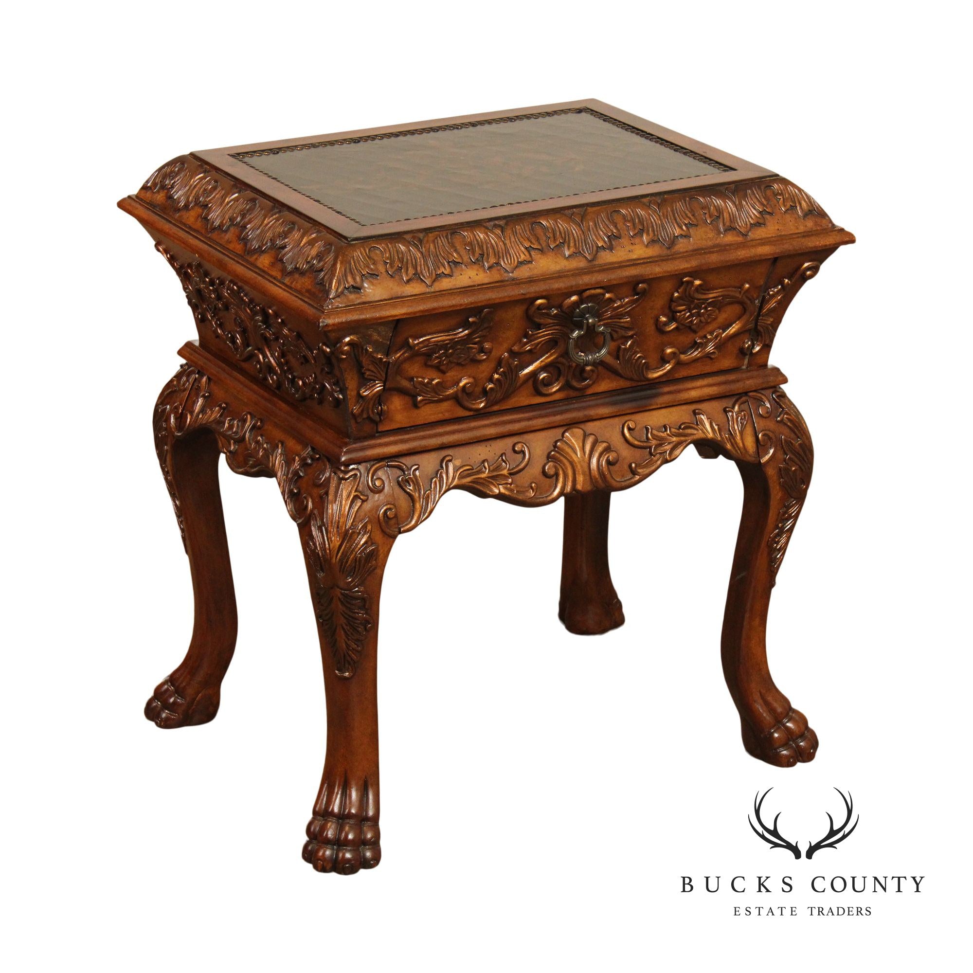 Renaissance Style Carved Chest on Stand