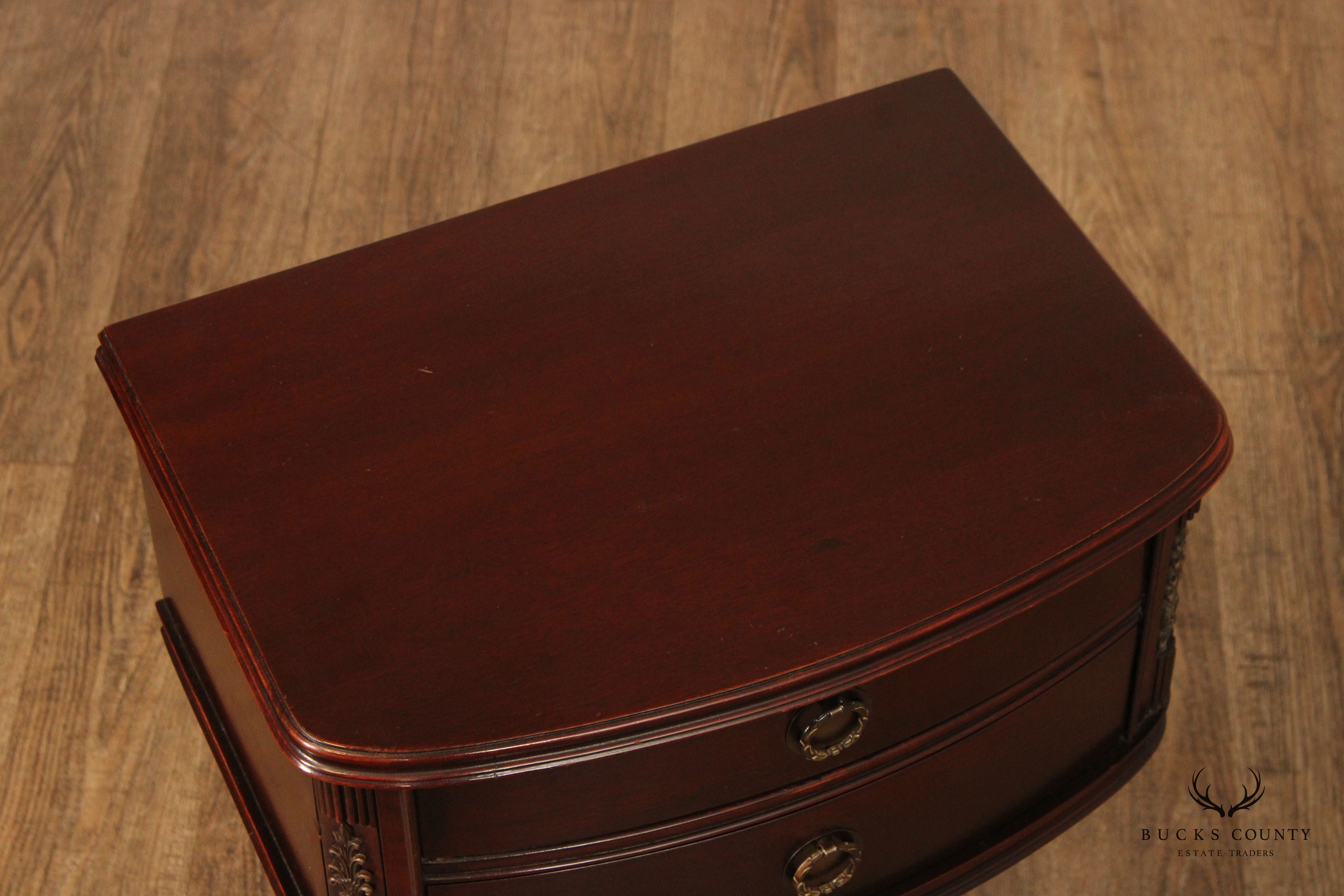 1940's American Classical Style Mahogany Lyre Base Nightstand