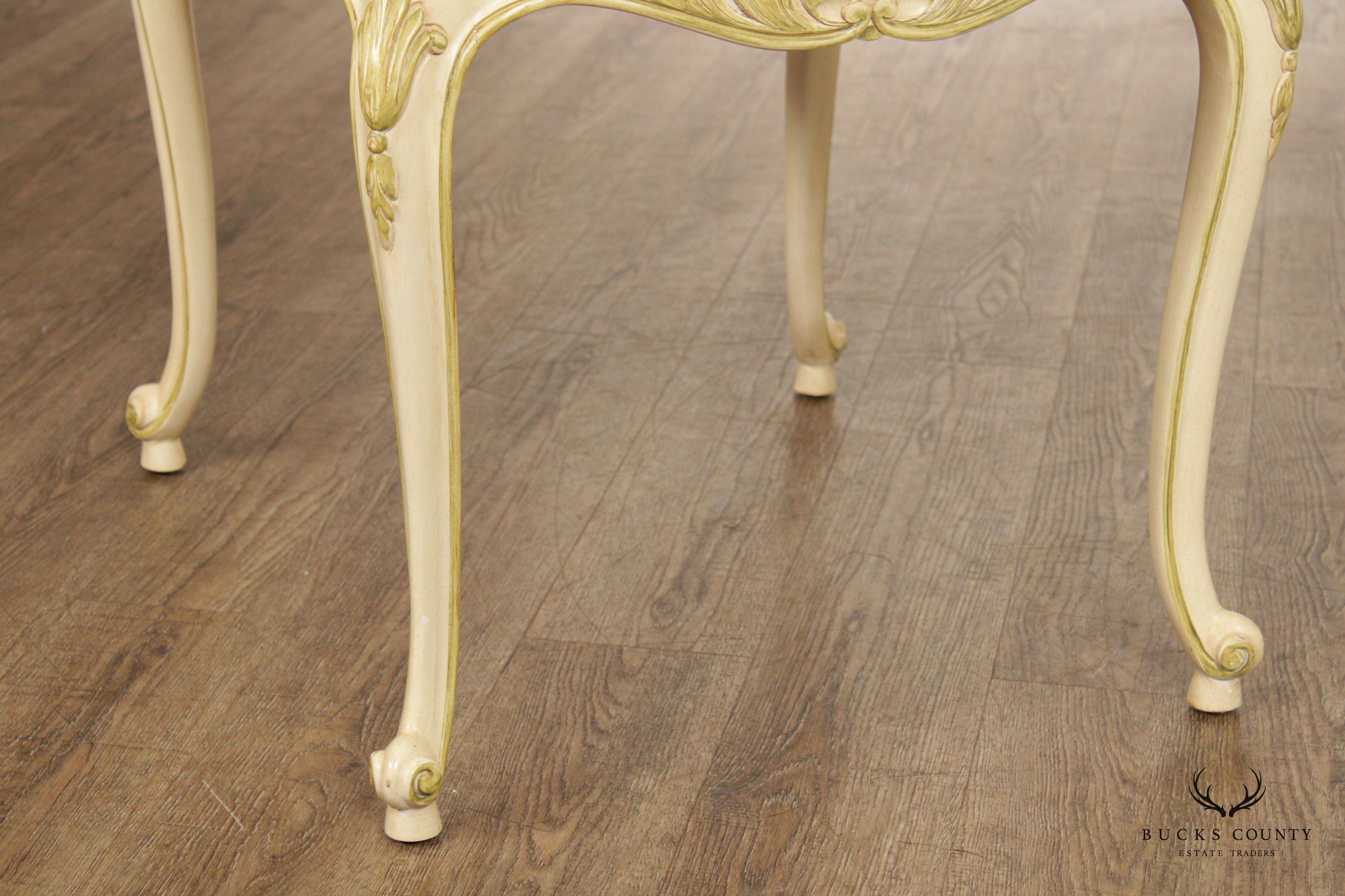 French Louis XV Style Vintage Painted End Tables