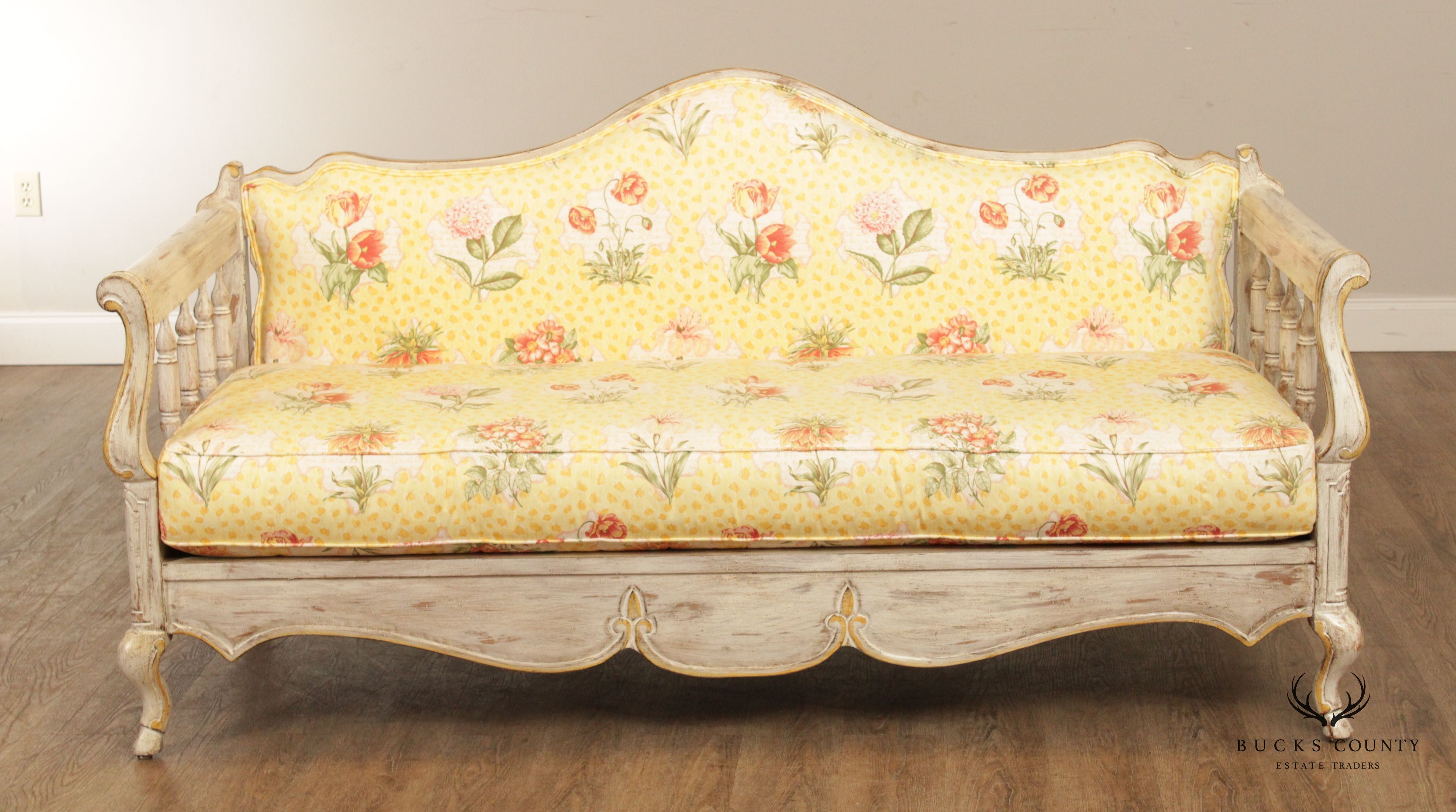 Berkeley Hall Collection French Country Style Distress Painted Sofa