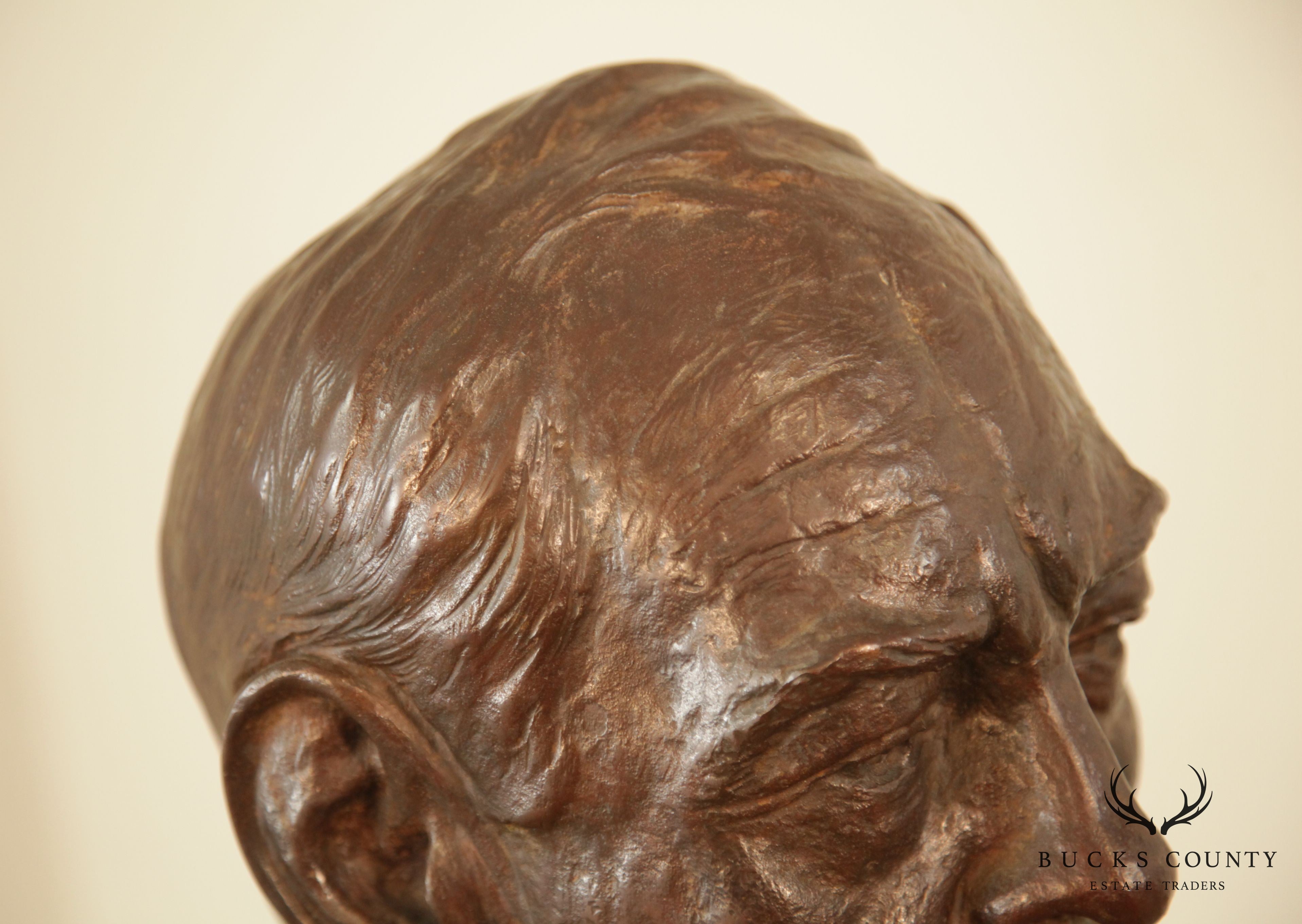 Lawrence Ludtke 1980s Bronze Male Bust