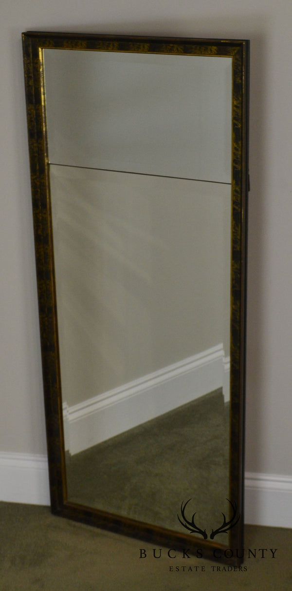 Hollywood Regency Vintage Faux Painted Split Beveled Wall Mirror
