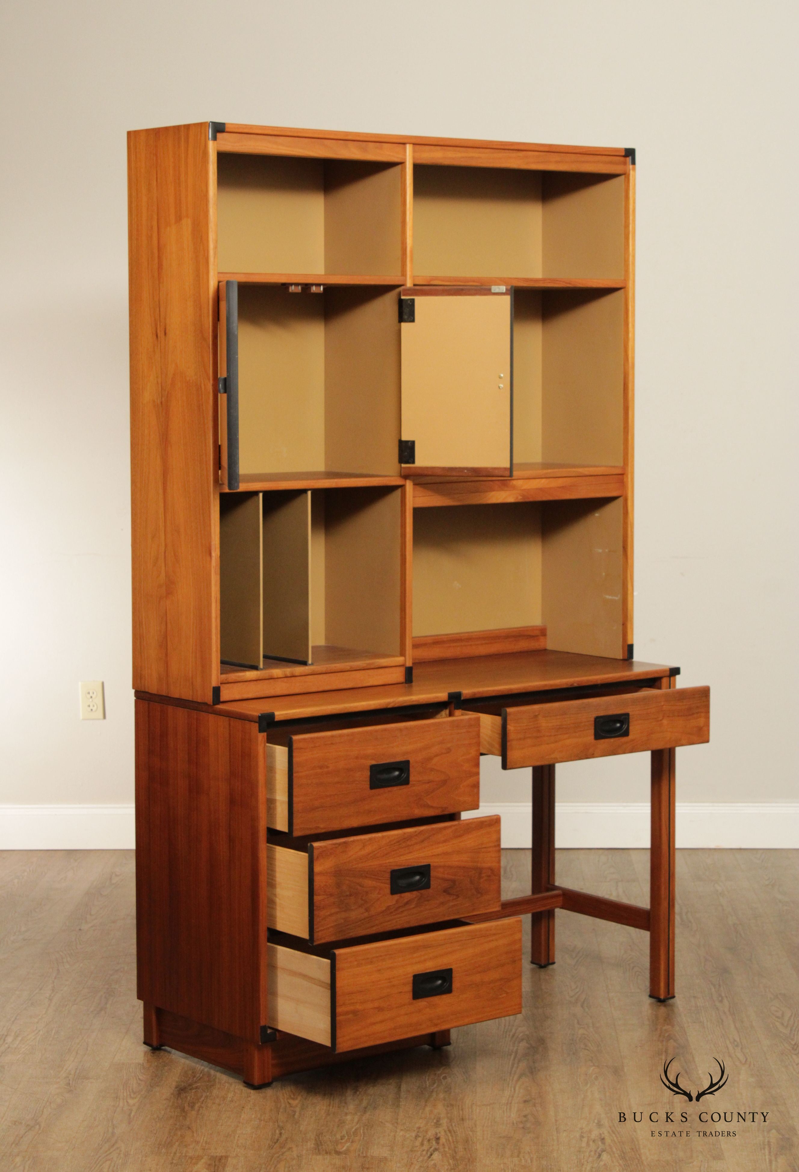 Drexel Mid Century Modern 'Modulus' Desk with Bookcase Top