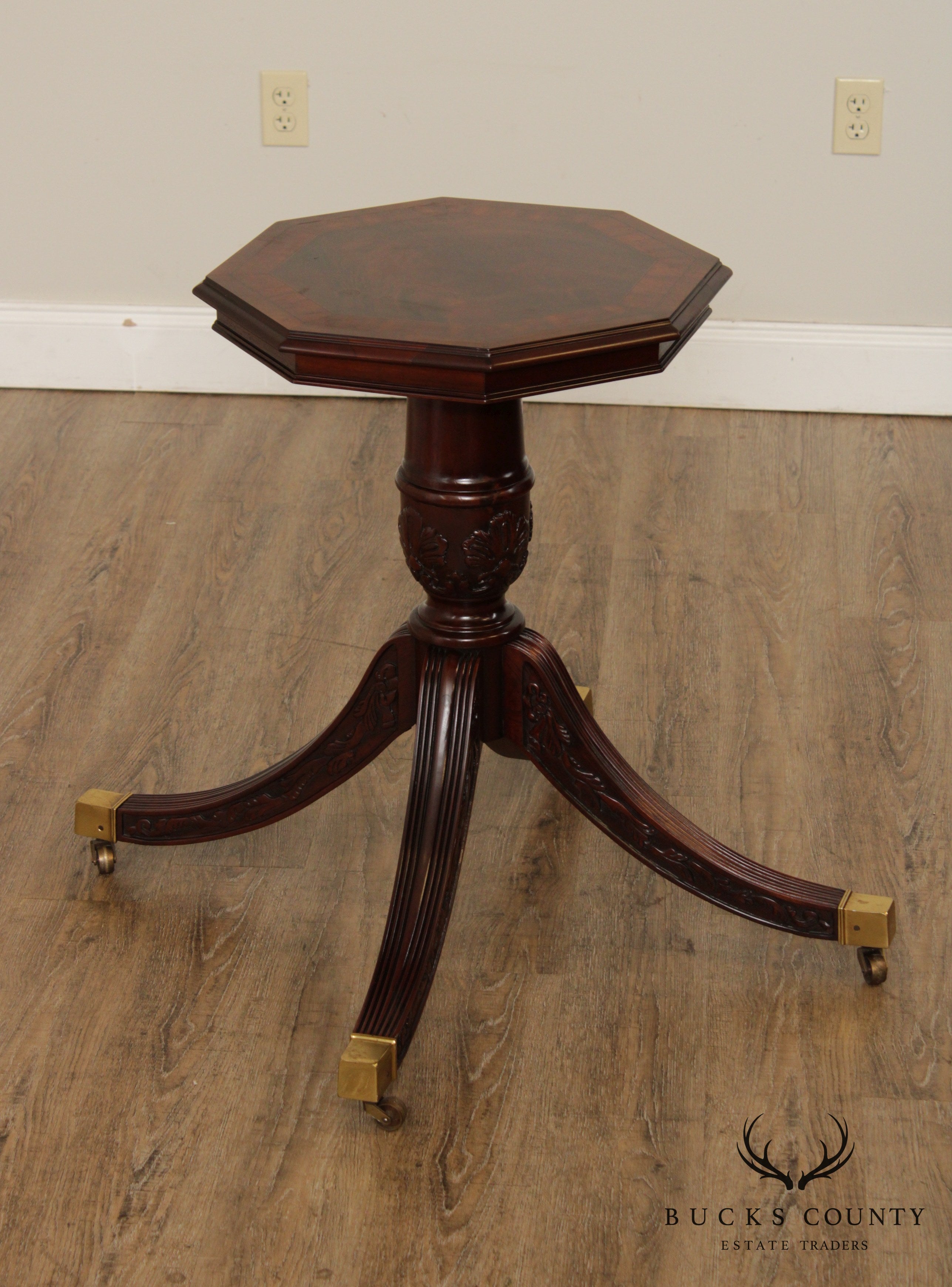 Georgian Style Banded Mahogany Octagonal Table Base