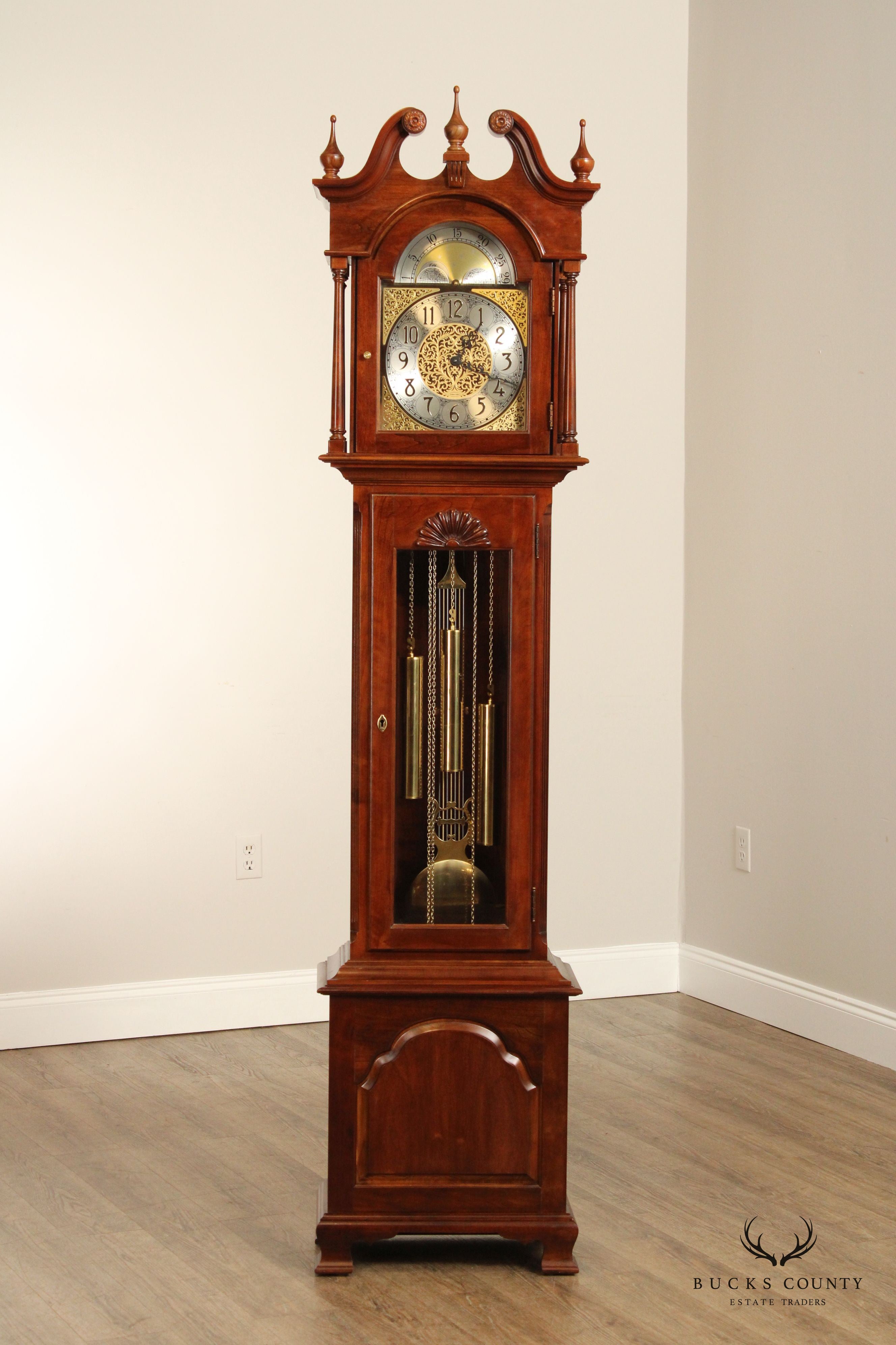 Ethan Allen Chippendale Style Cherry Grandfather Clock