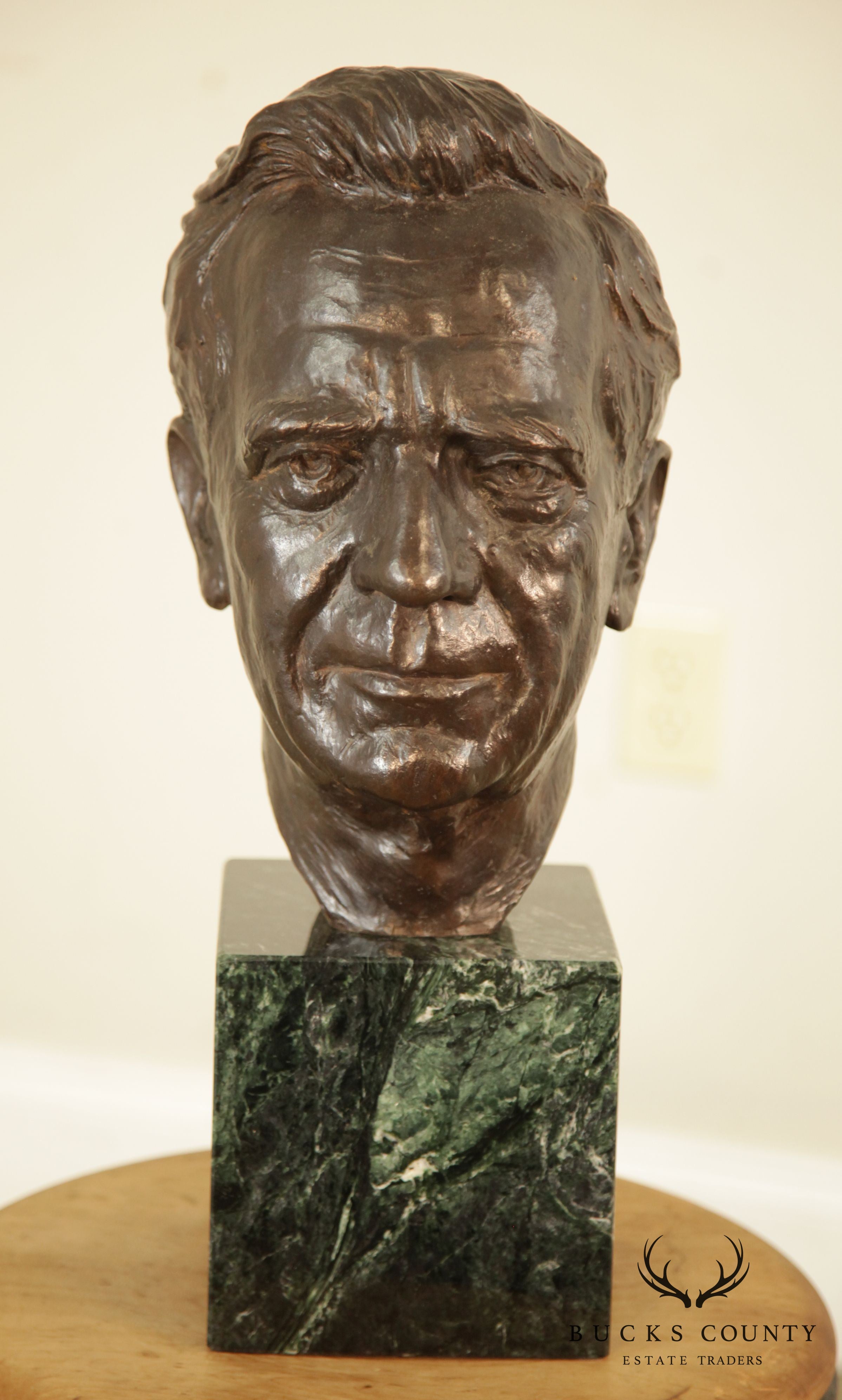 Lawrence Ludtke 1990s Bronze Male Bust