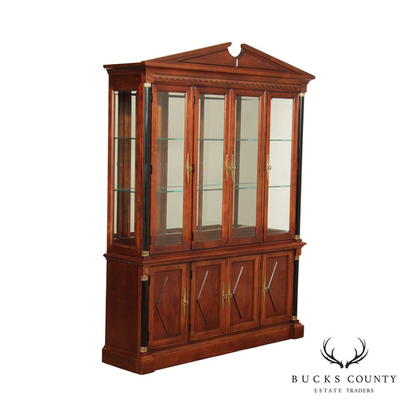 Stanley Furniture Neoclassical Style Cherry China Display Cabinet