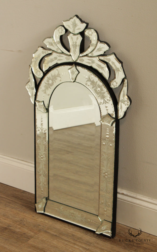 Italian Venetian Style Floral Etched Wall Mirror