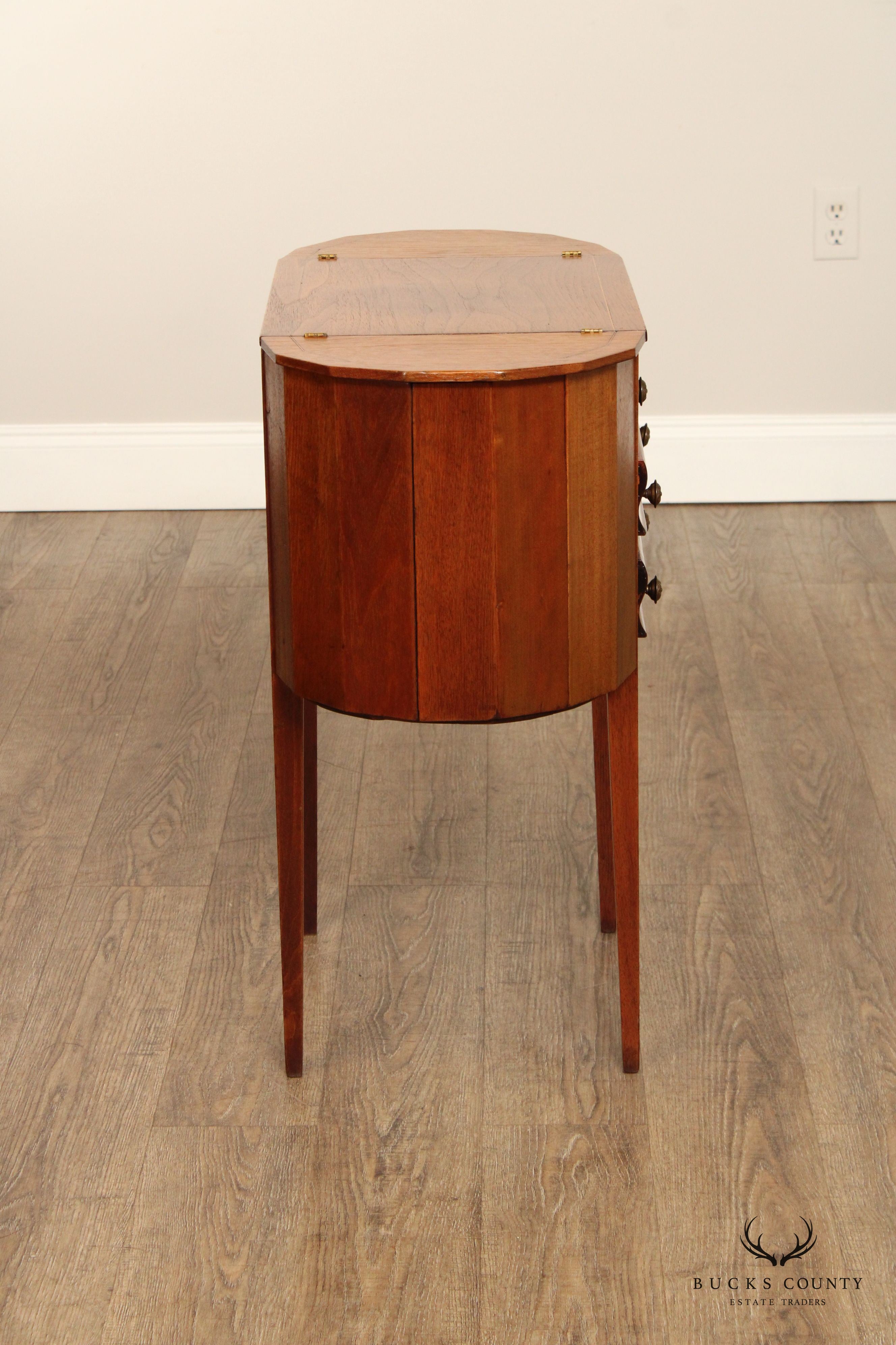 Antique 19th Century Martha Washington Style Mahogany Sewing Table