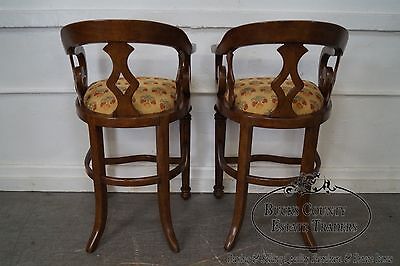 Minton Spidell Quality Set of 3 Empire Style Burgess Barstools