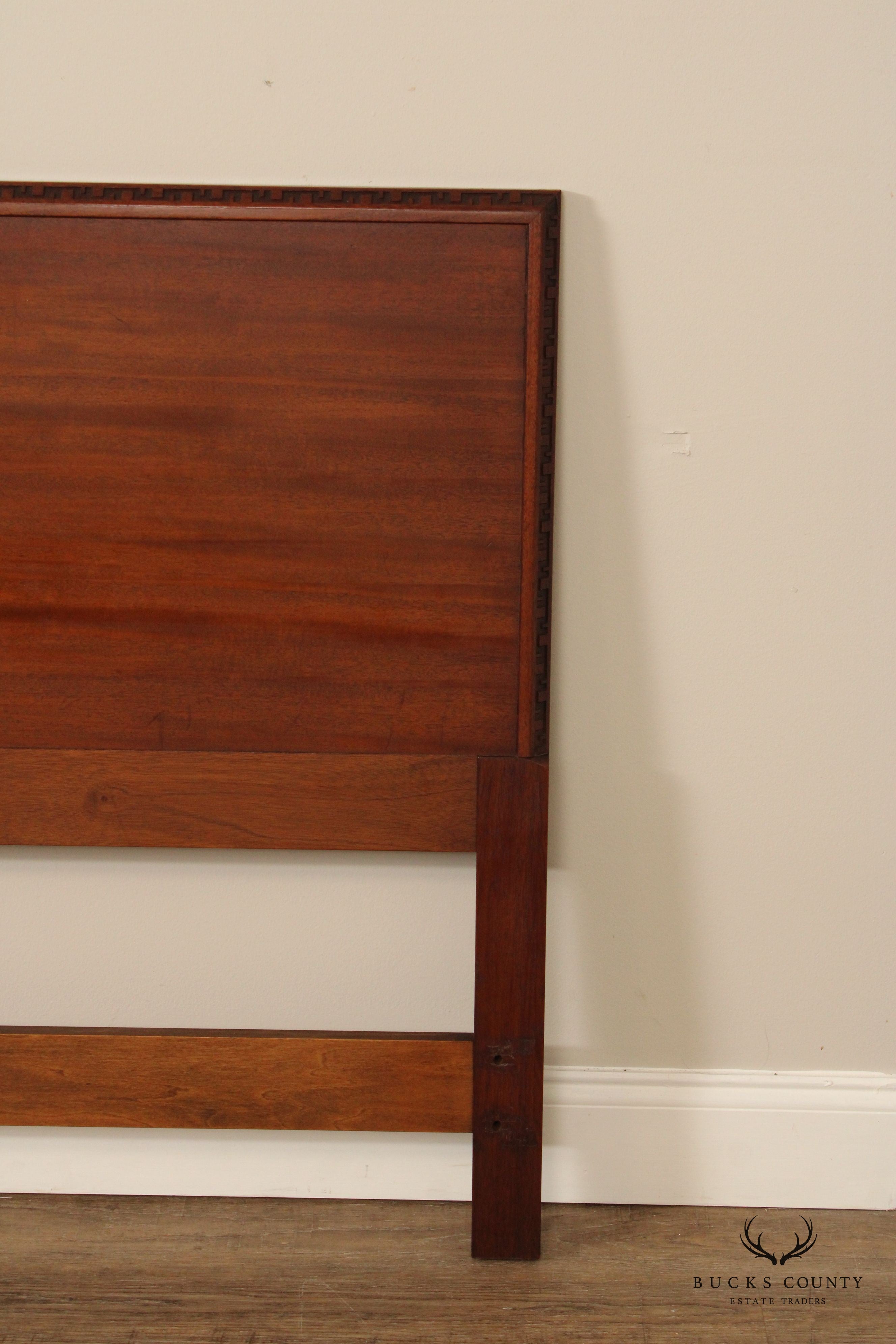 Heritage Henredon by Frank Lloyd Wright Full-Size Mahogany 'Taliesin' Headboard