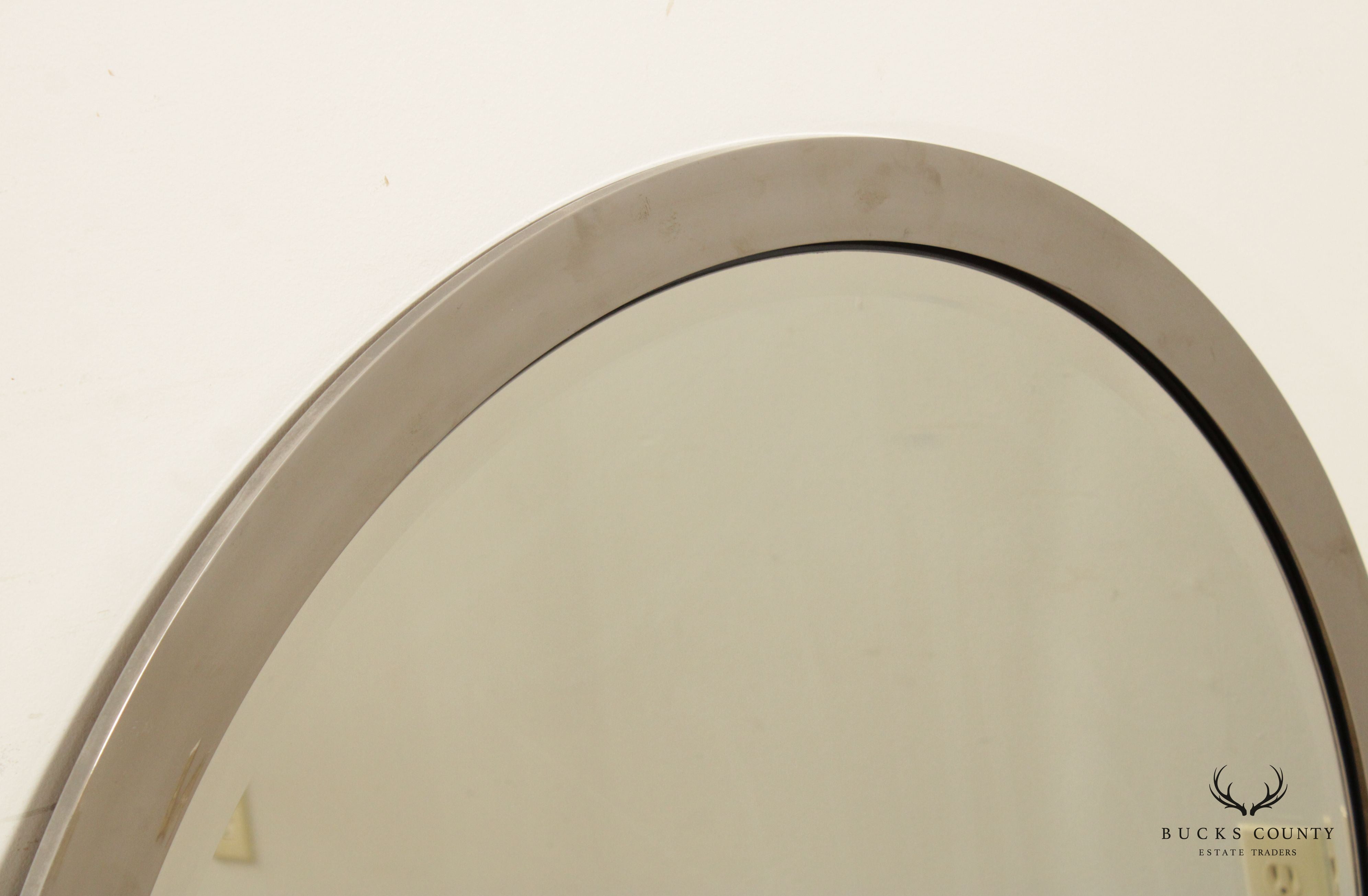 Kaizo Oto For DIA Postmodern Chrome Polished Round Wall Mirror