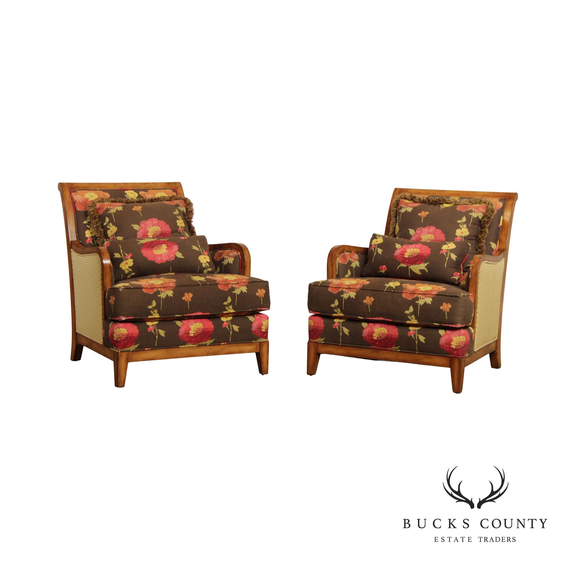 Wesley Hall Pair of Custom Upholstered  Lounge Chairs