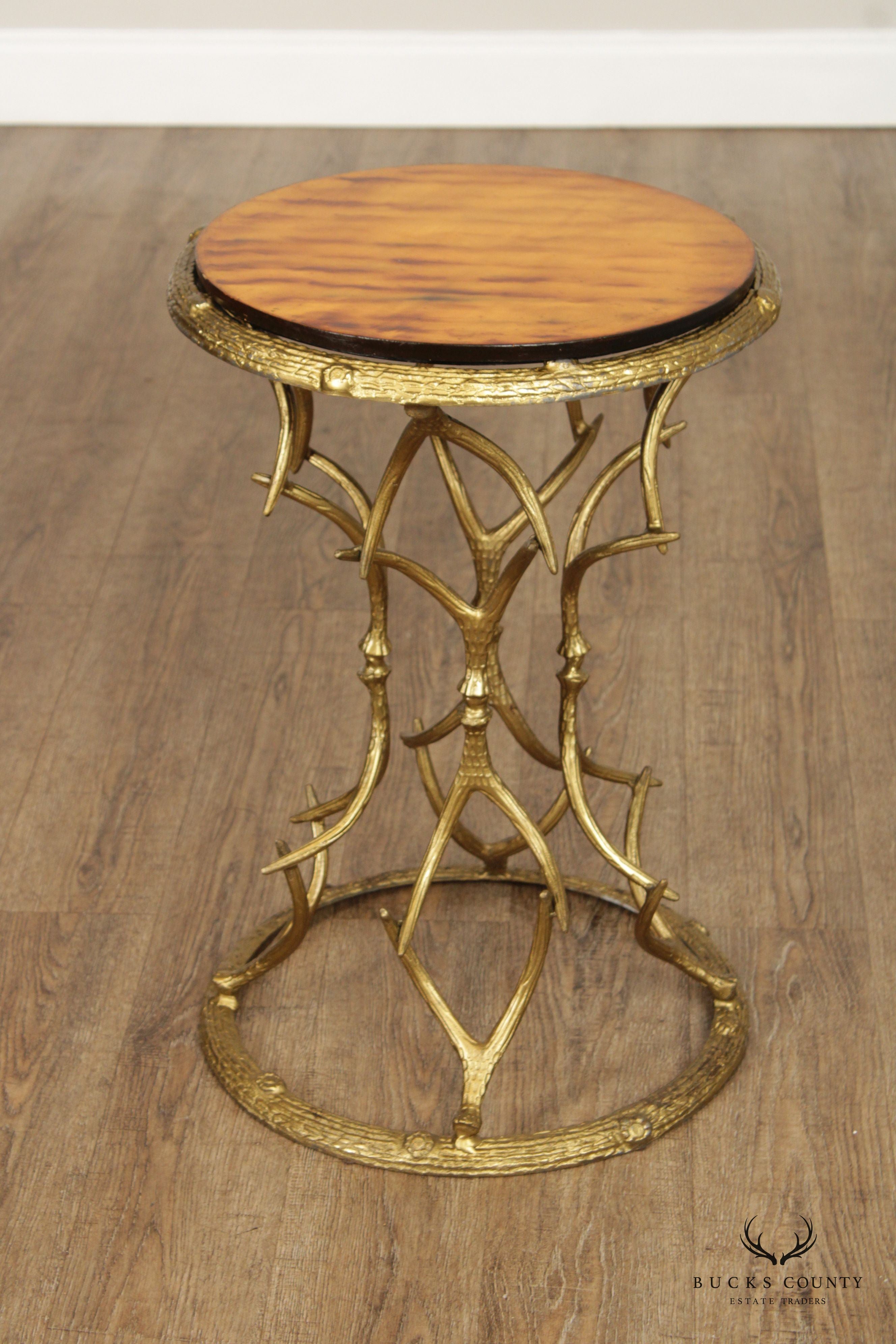 Rustic Style Contemporary Faux Antler Side Table