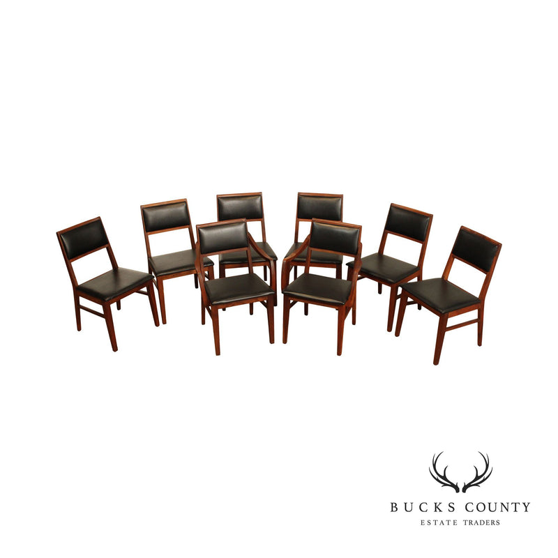 Hibriten Chair Company Mid Century Modern Set Eight Walnut Dining Chairs
