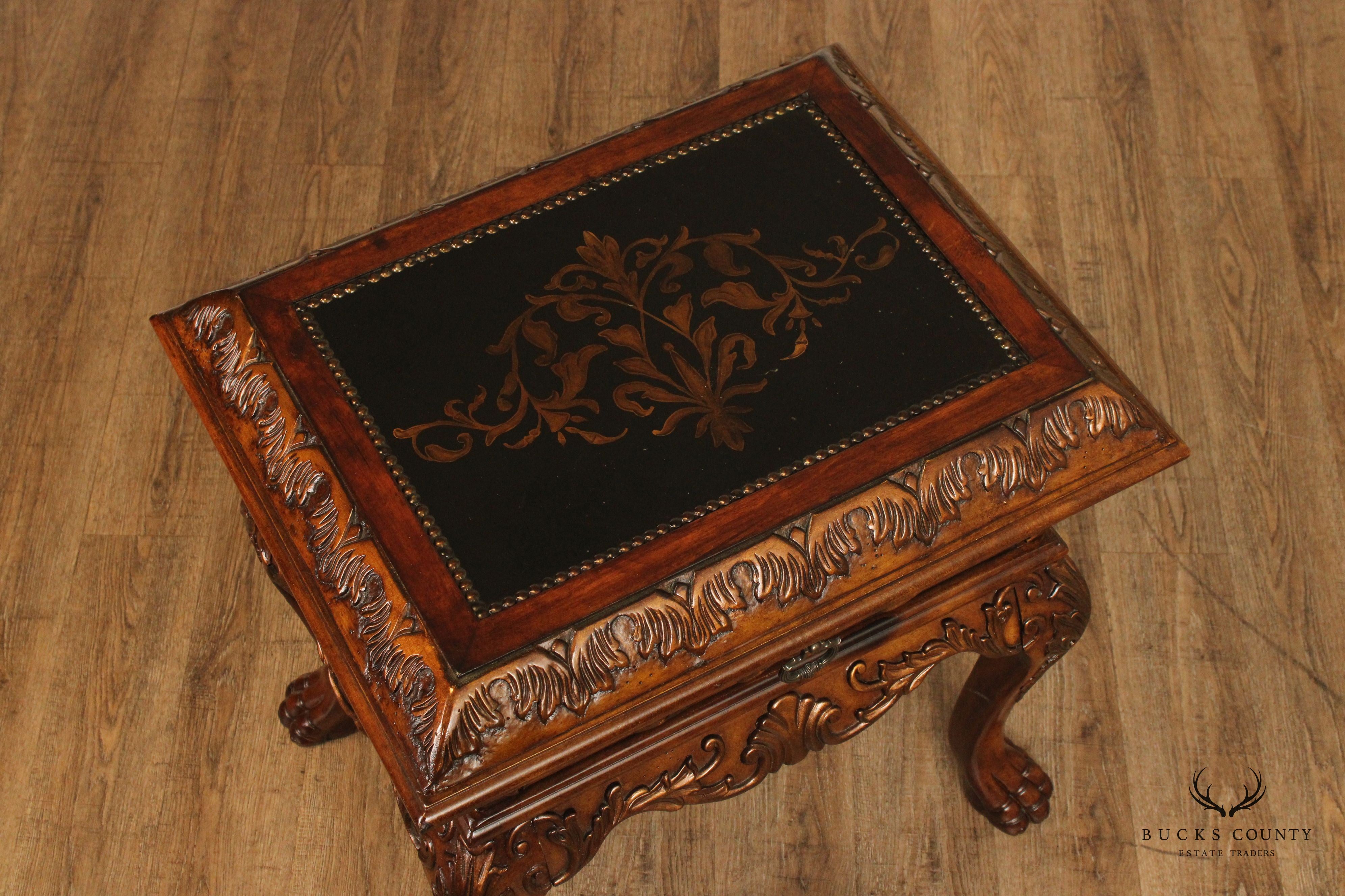 Renaissance Style Carved Chest on Stand