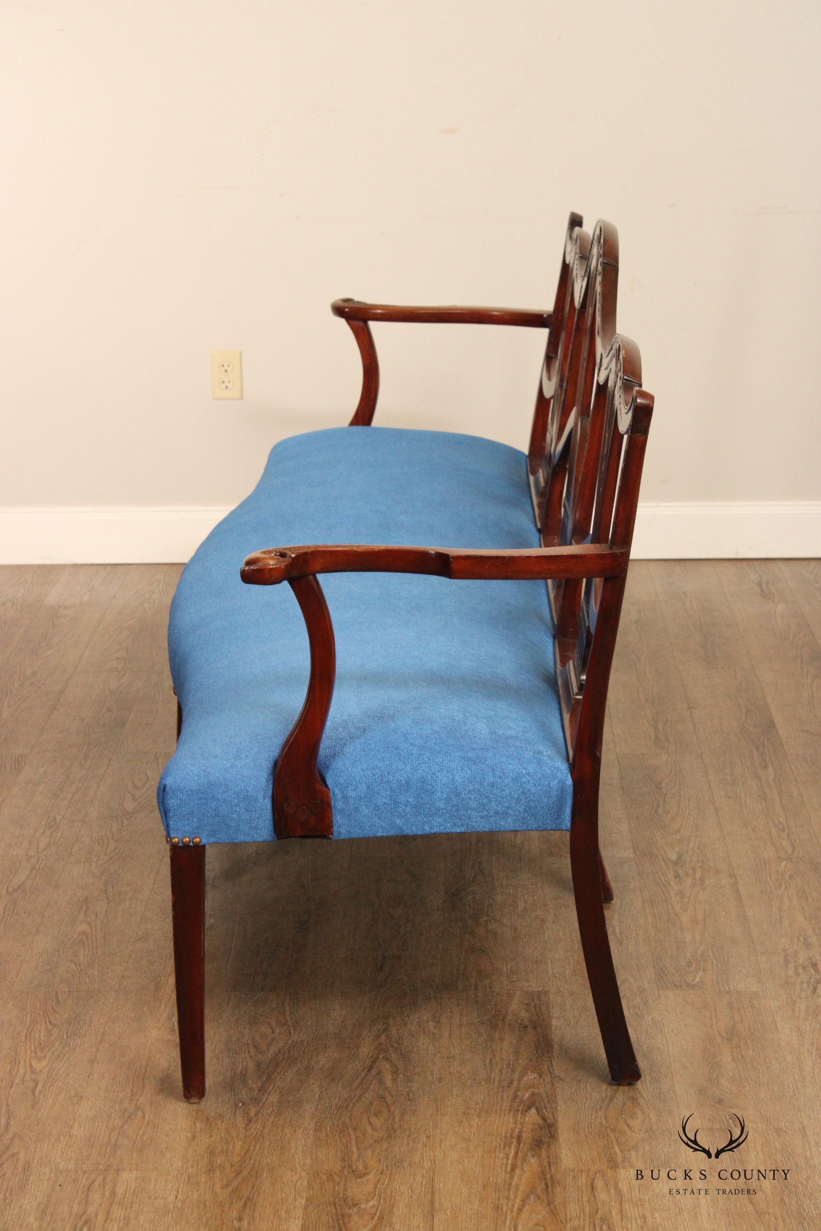 Antique Federal Style Mahogany Carved Long Settee