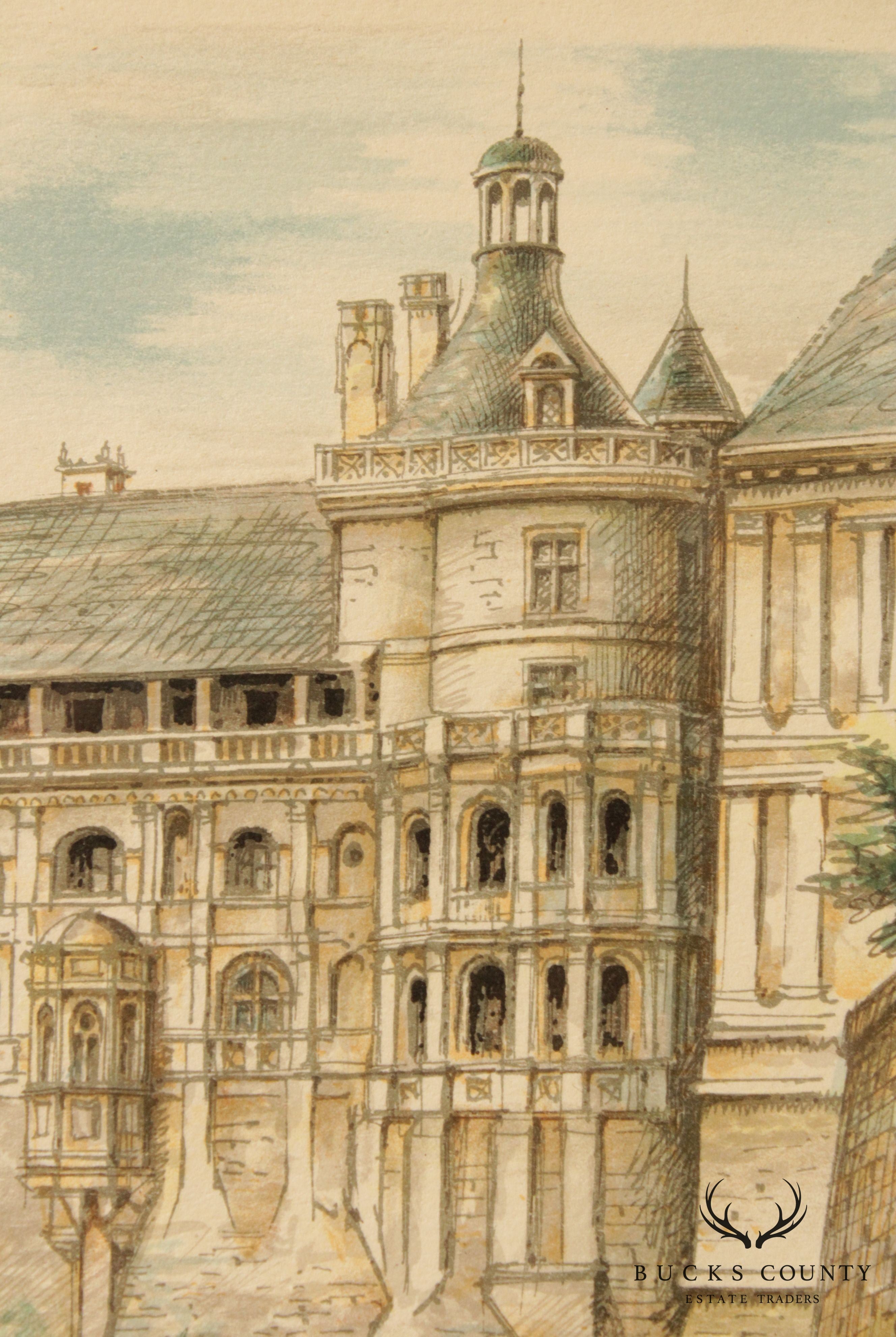 Le Chateau de Blois Lithograph Print by G. A. Dumarais