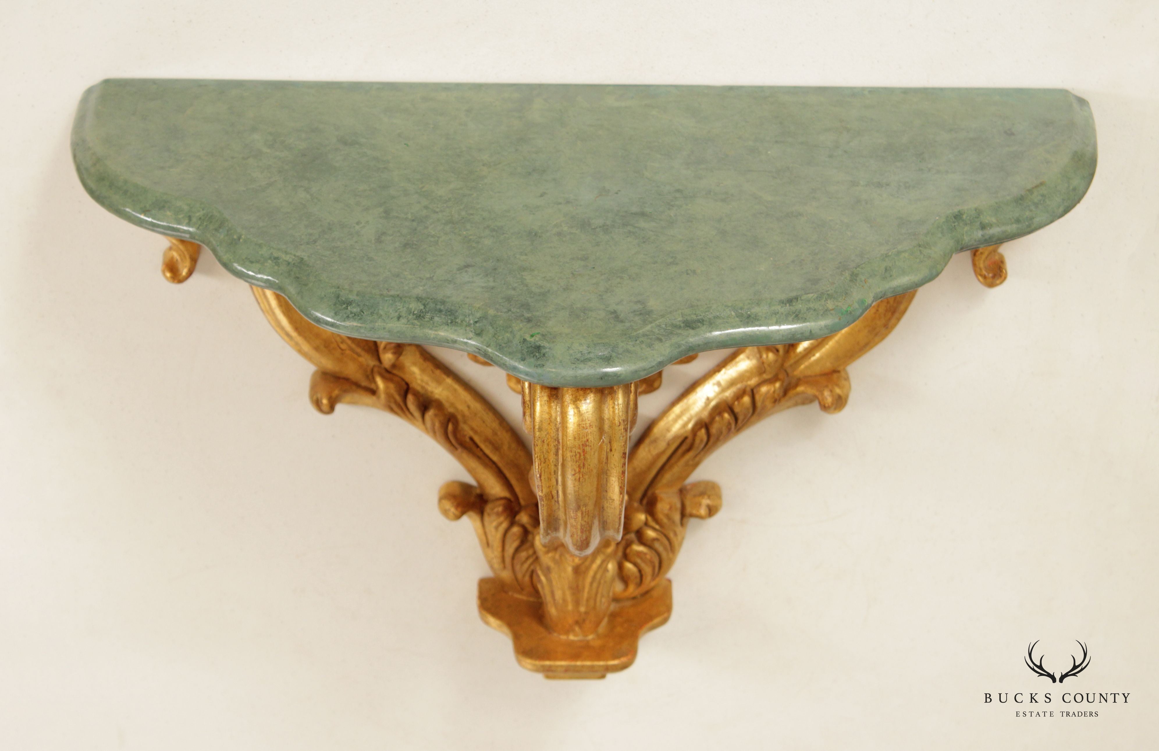 Italian 20th C. Rococo Style Gilt Wood Wall Shelf