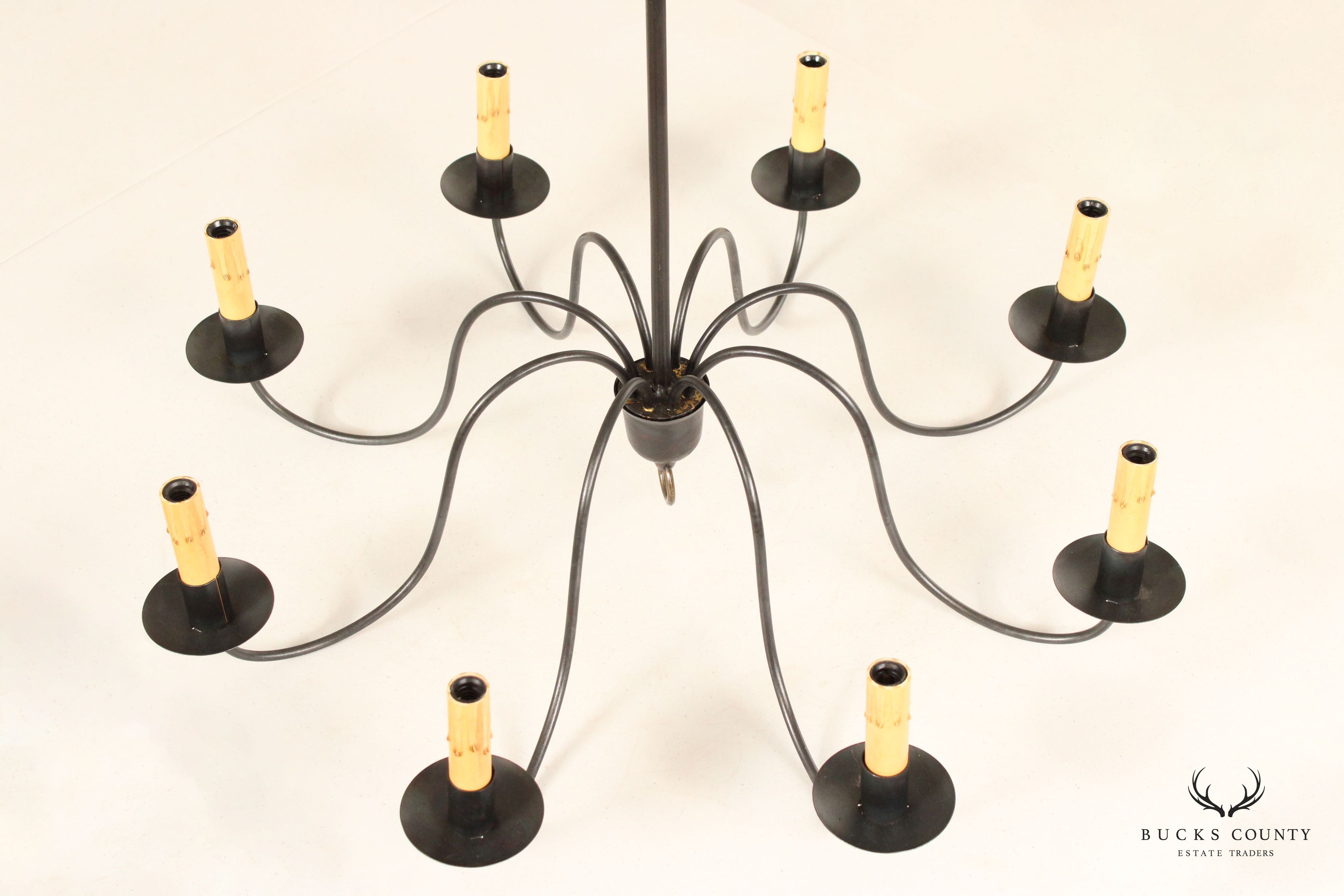 Sheraton Farmhouse Style Eight-Light Iron Faux Candle Chandelier