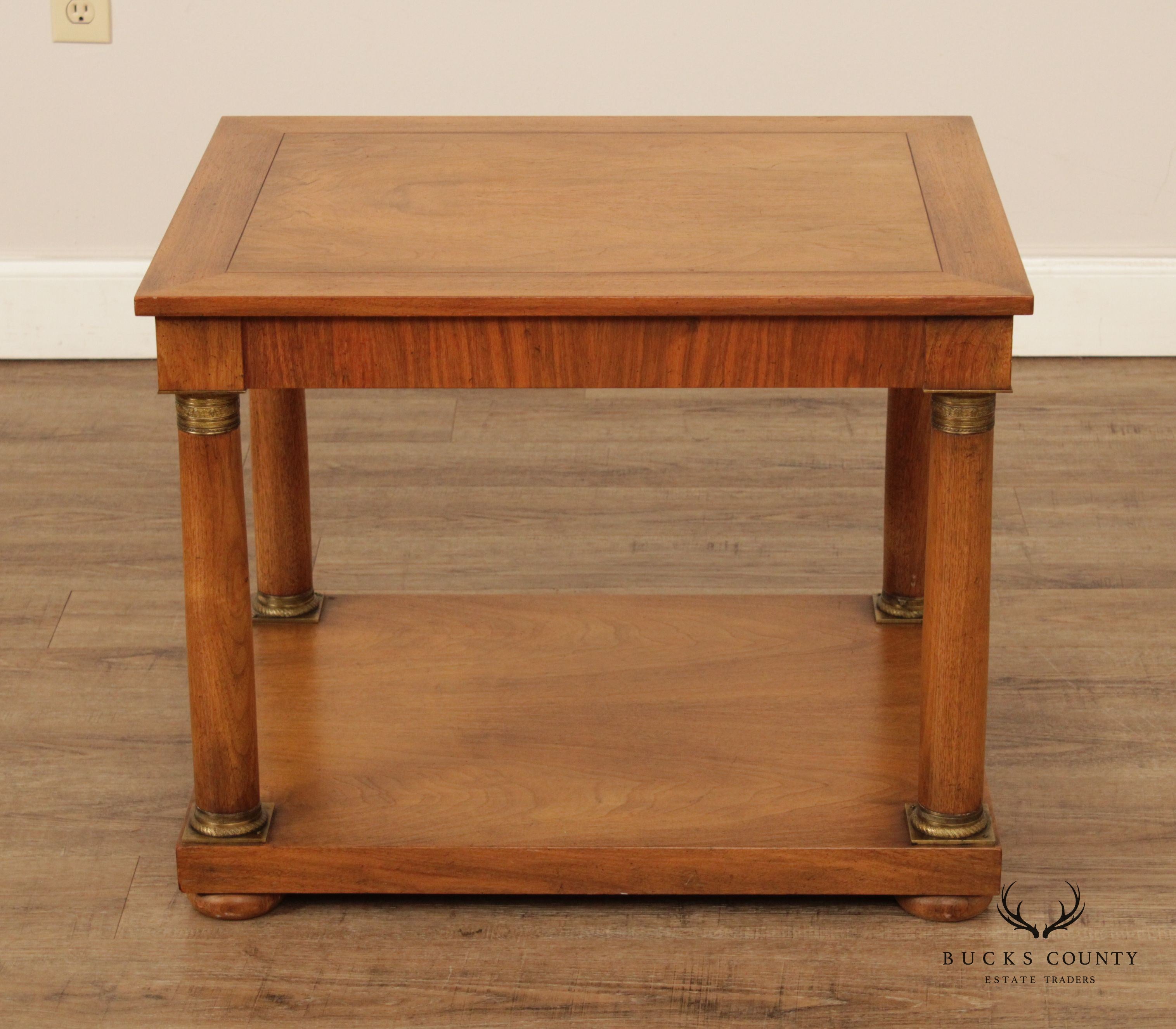 Empire Style Two-Tier Walnut Side Table