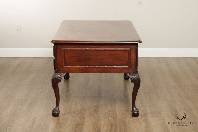 Chippendale Style Carved Mahogany Ball and Claw Executive Desk