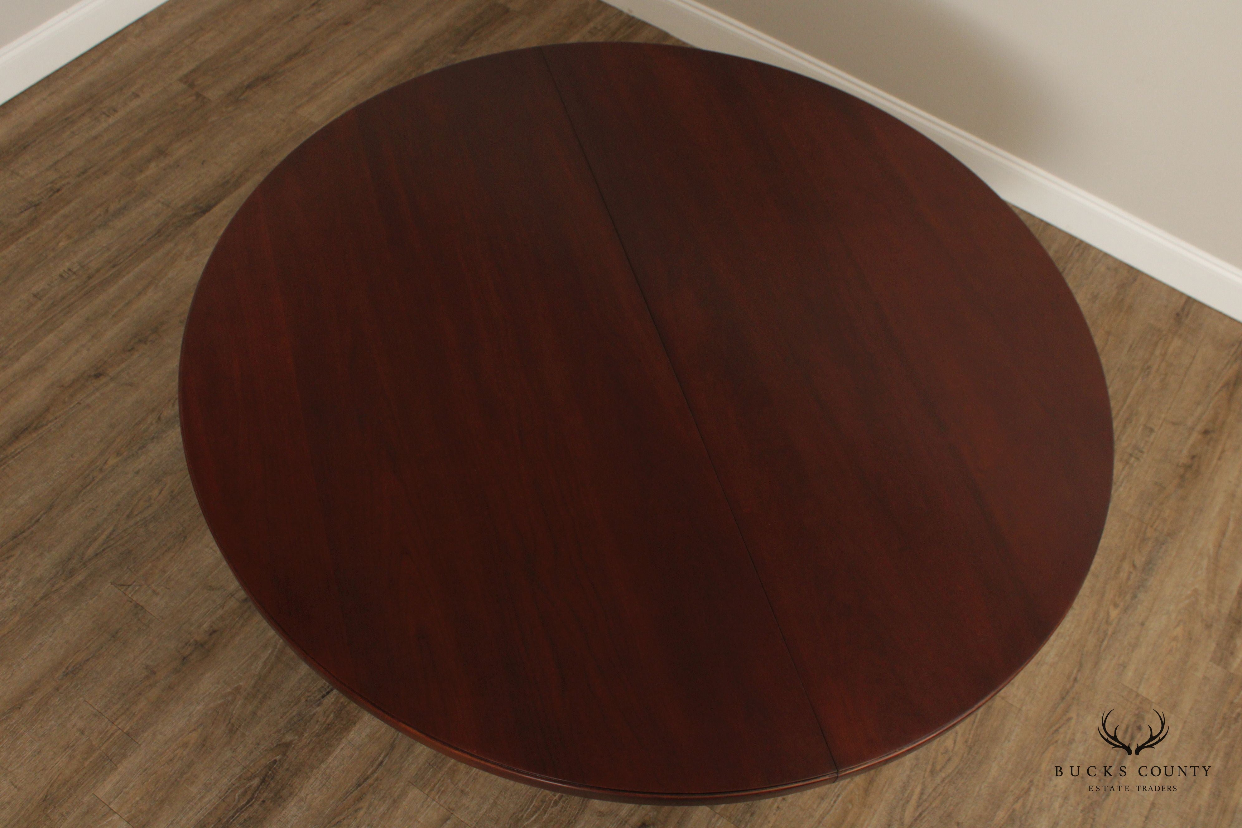 Maitland Smith Regency Style 60 inch Round Mahogany Expandable Dining Table