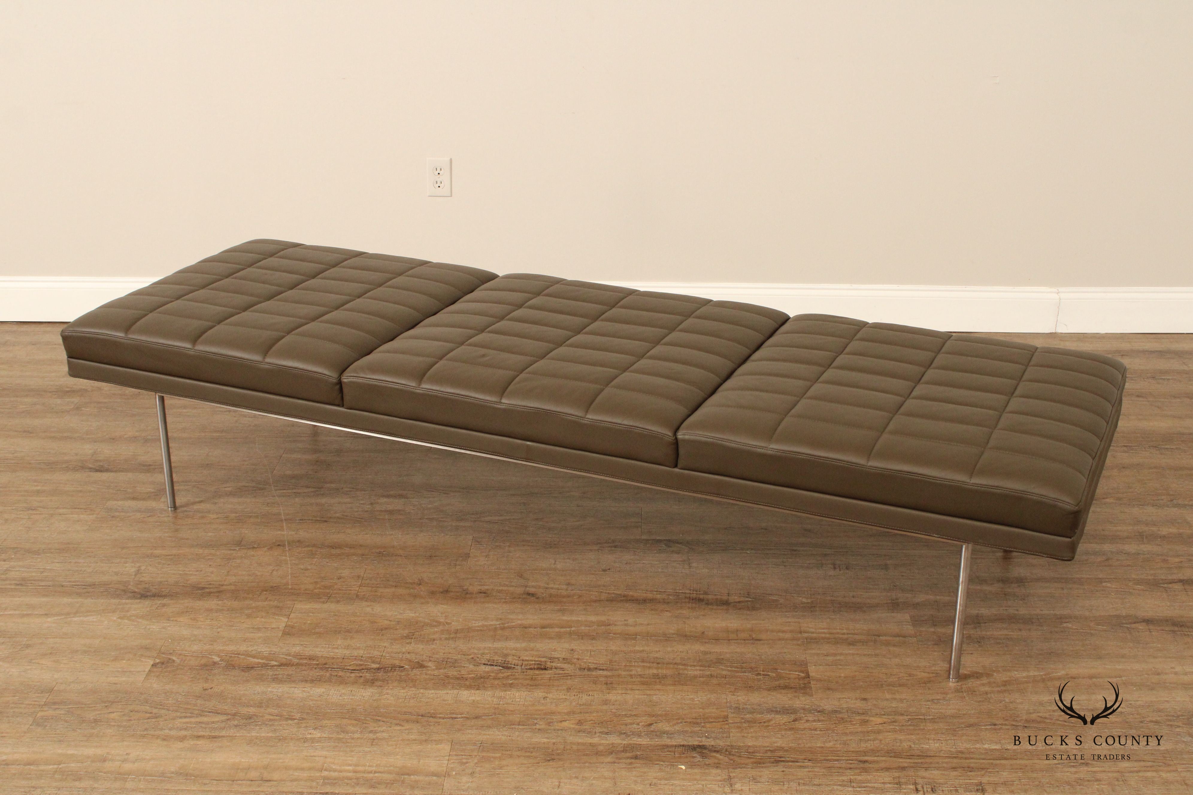 Geiger International Quilted Leather Museum Tuxedo Bench