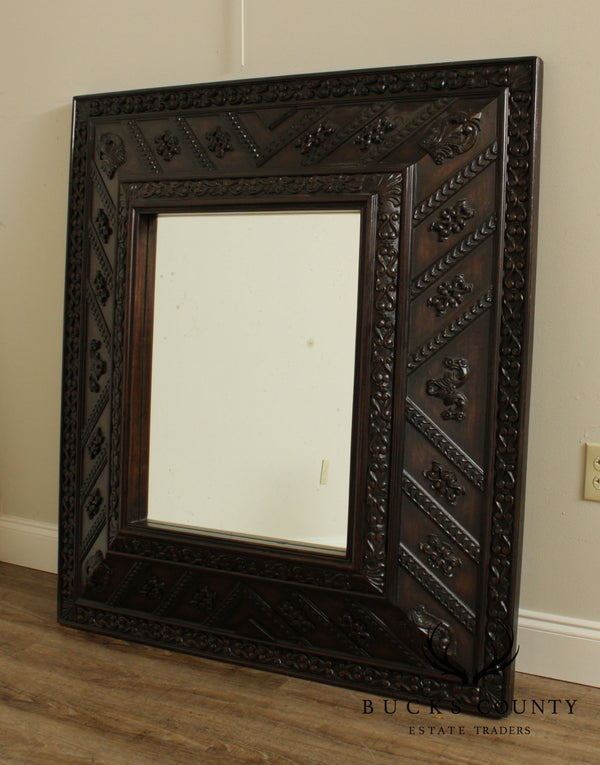 Henredon Ralph Lauren Large Carved Wood Frame Antique Mirror