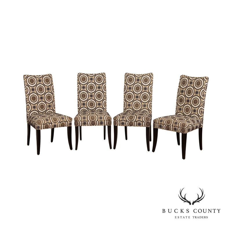 Modern Custom Upholstered Set of Four Dining Chairs